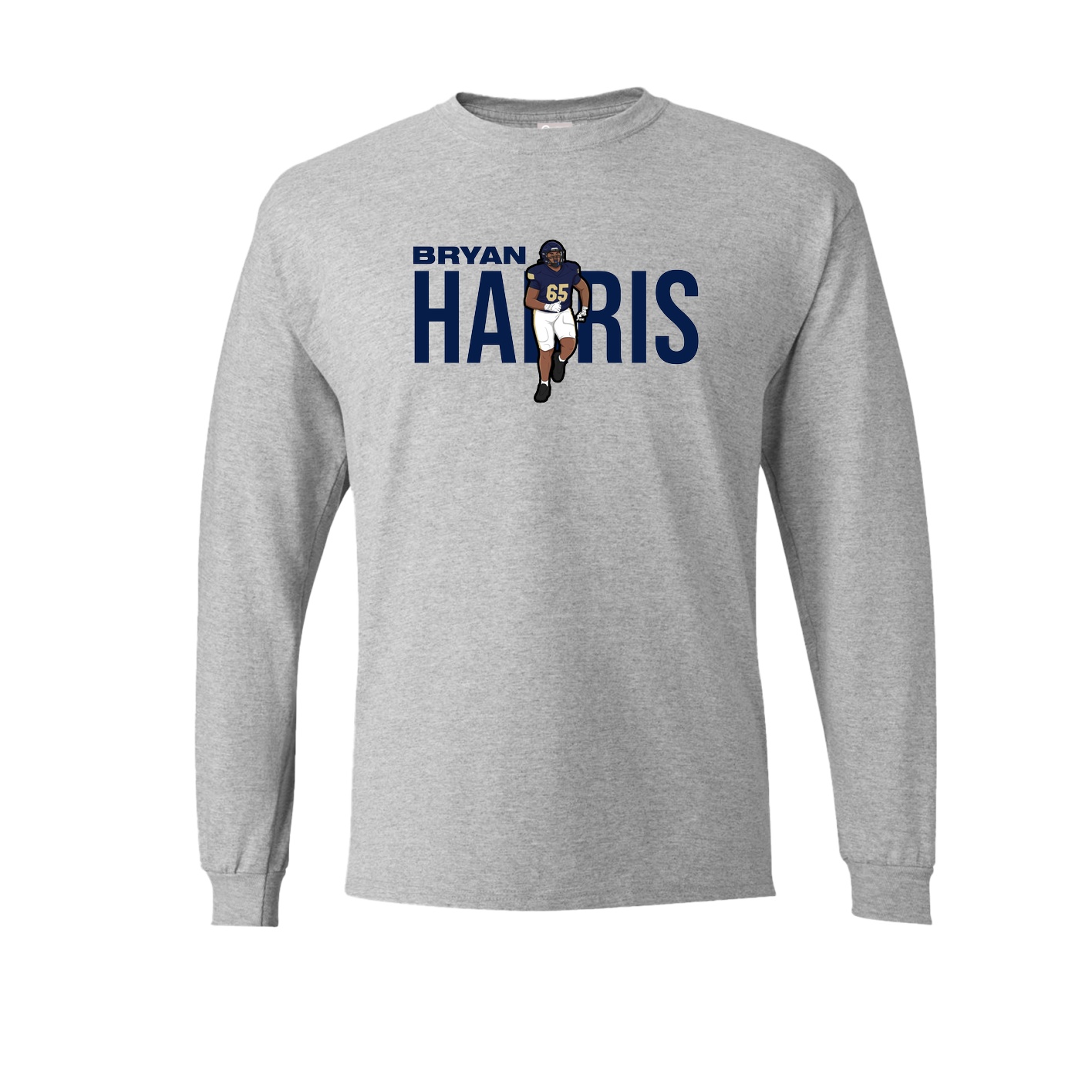 Long Sleeve Tee — Player Name in Grey