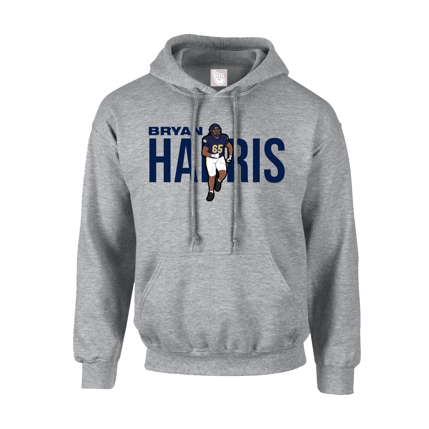 Hoodie — Player Name in Grey