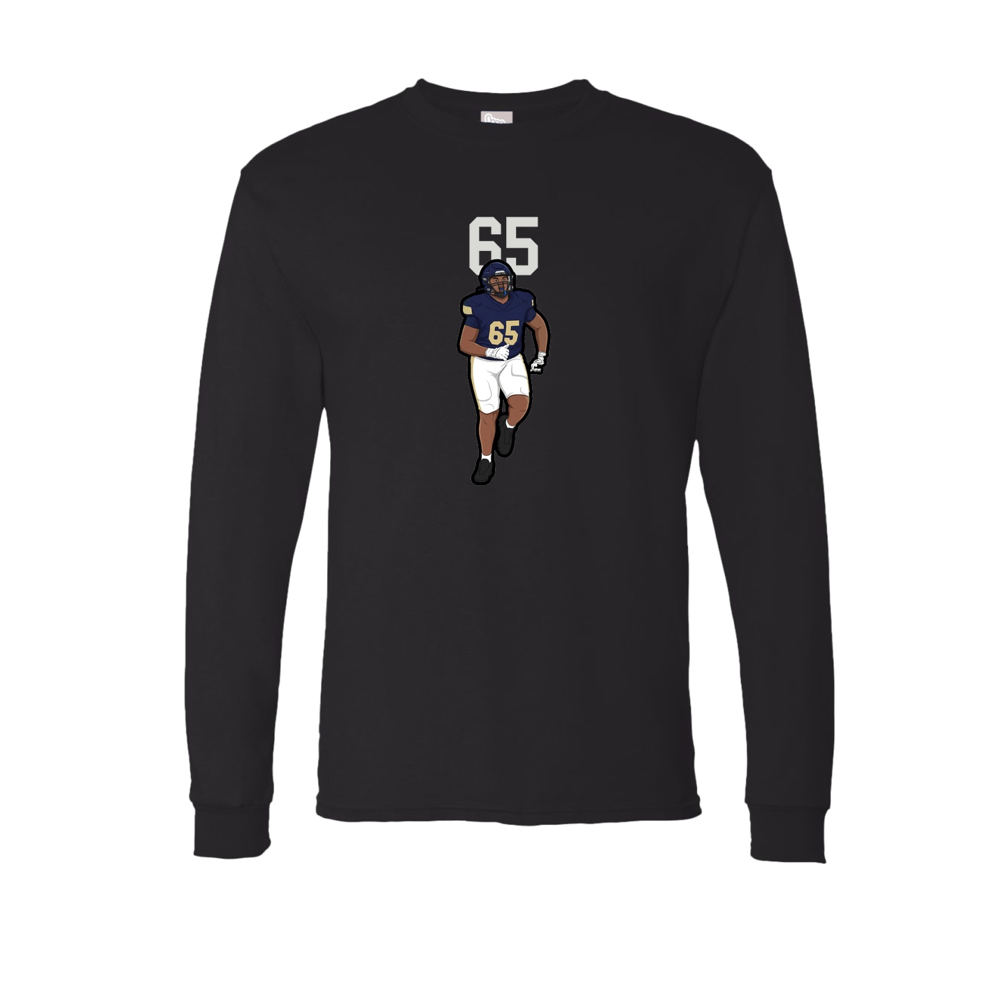 Long Sleeve Tee — Number Top in Black