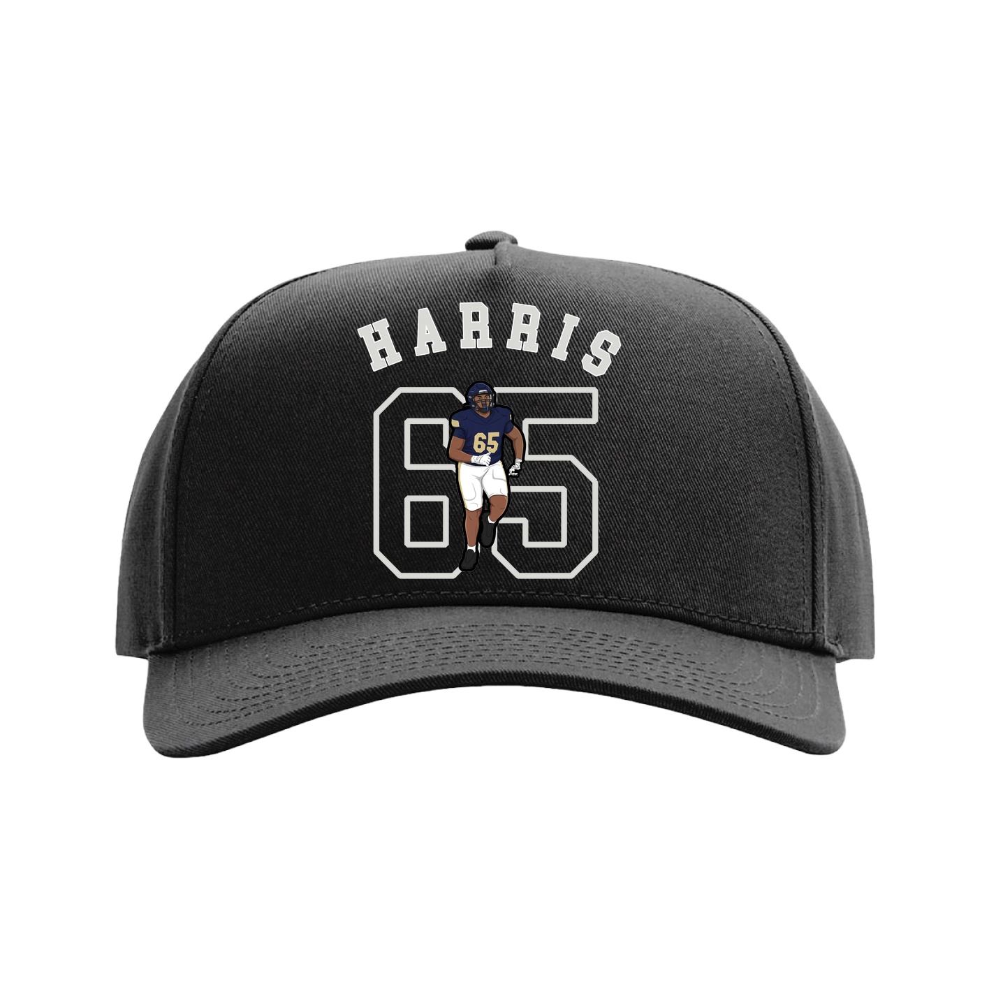 Full Fabric Five-Panel Champ Cap — Shirsey Arch in Black