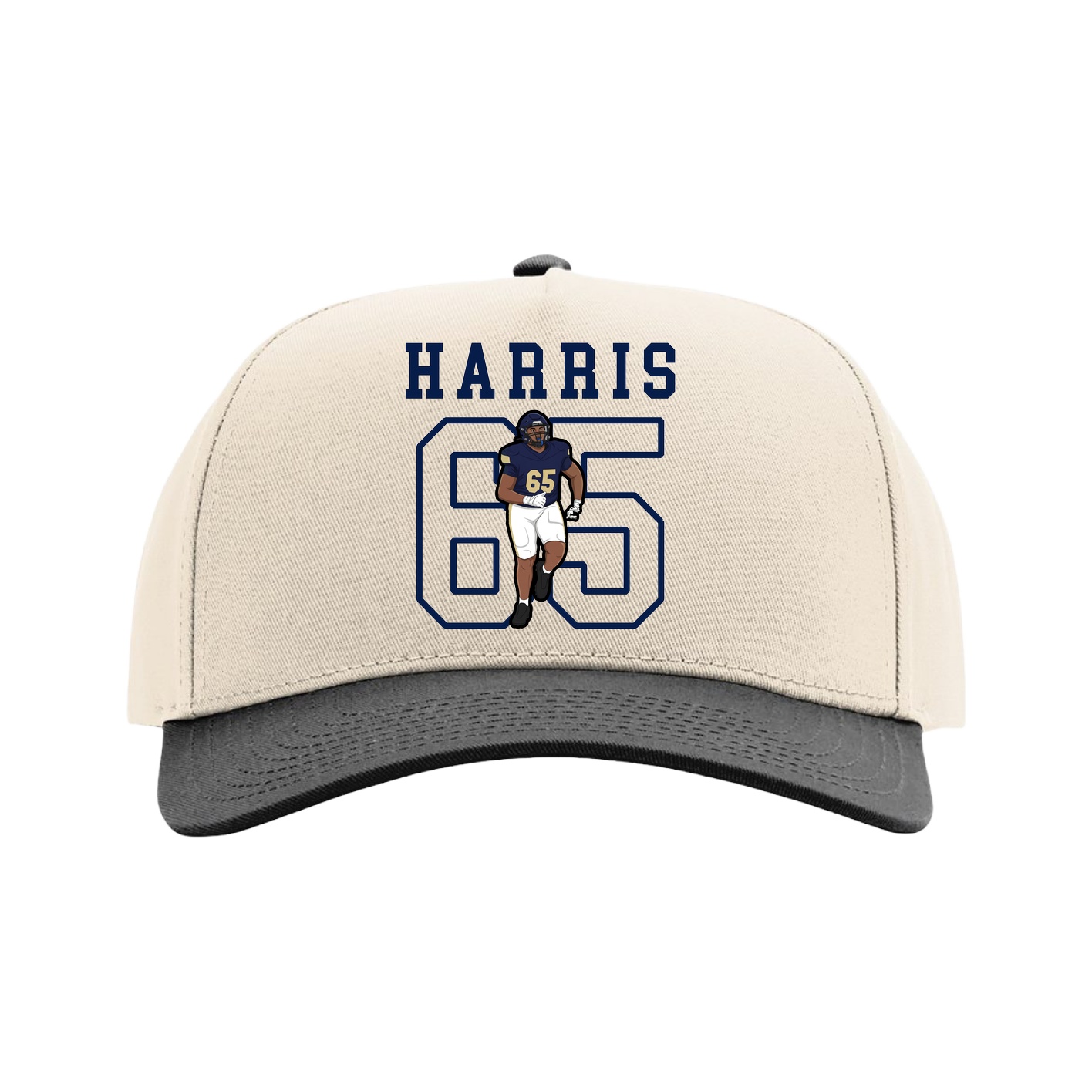 Full Fabric Five-Panel Champ Cap — Shirsey in Cream/Black