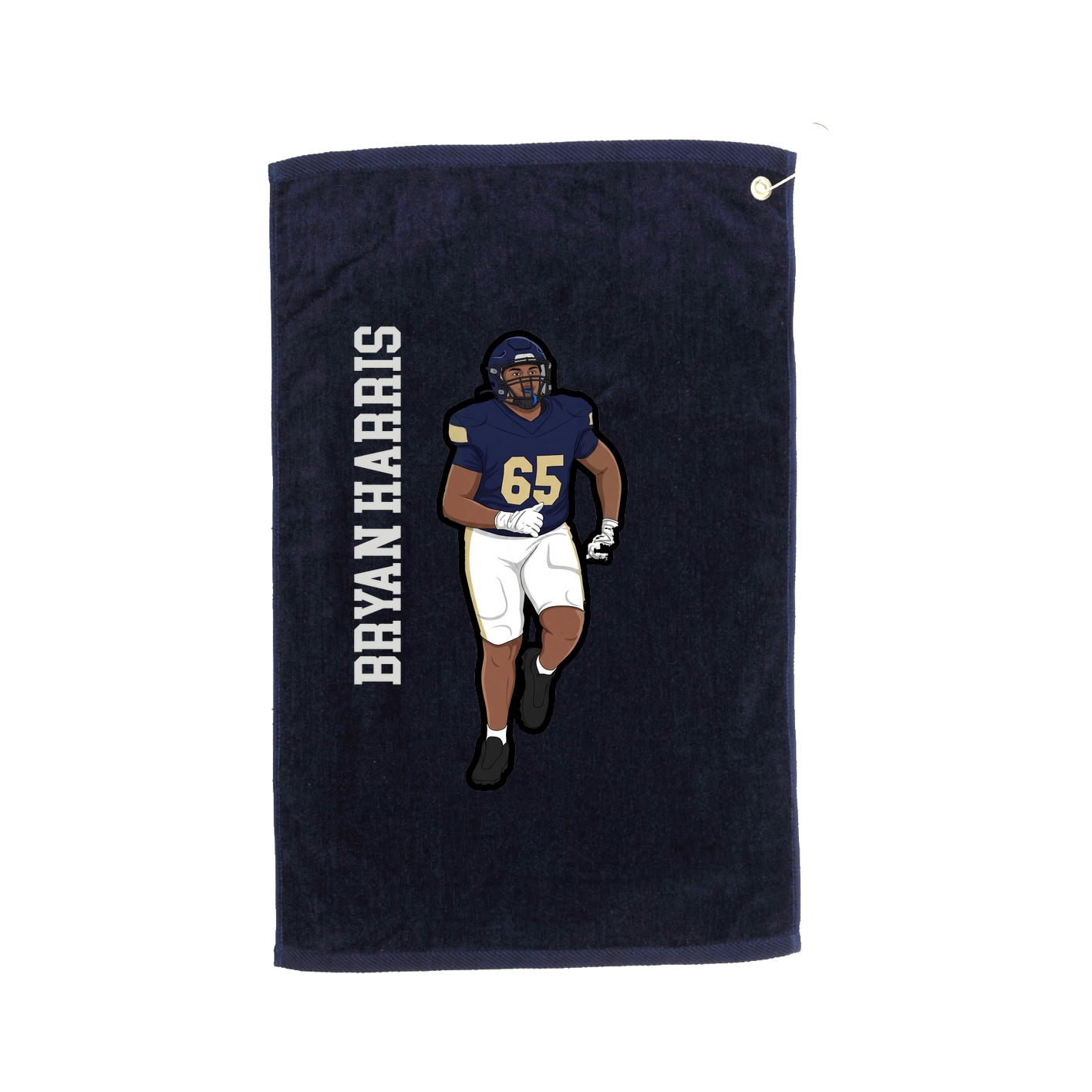Golf Towel — Name Vertical in Navy