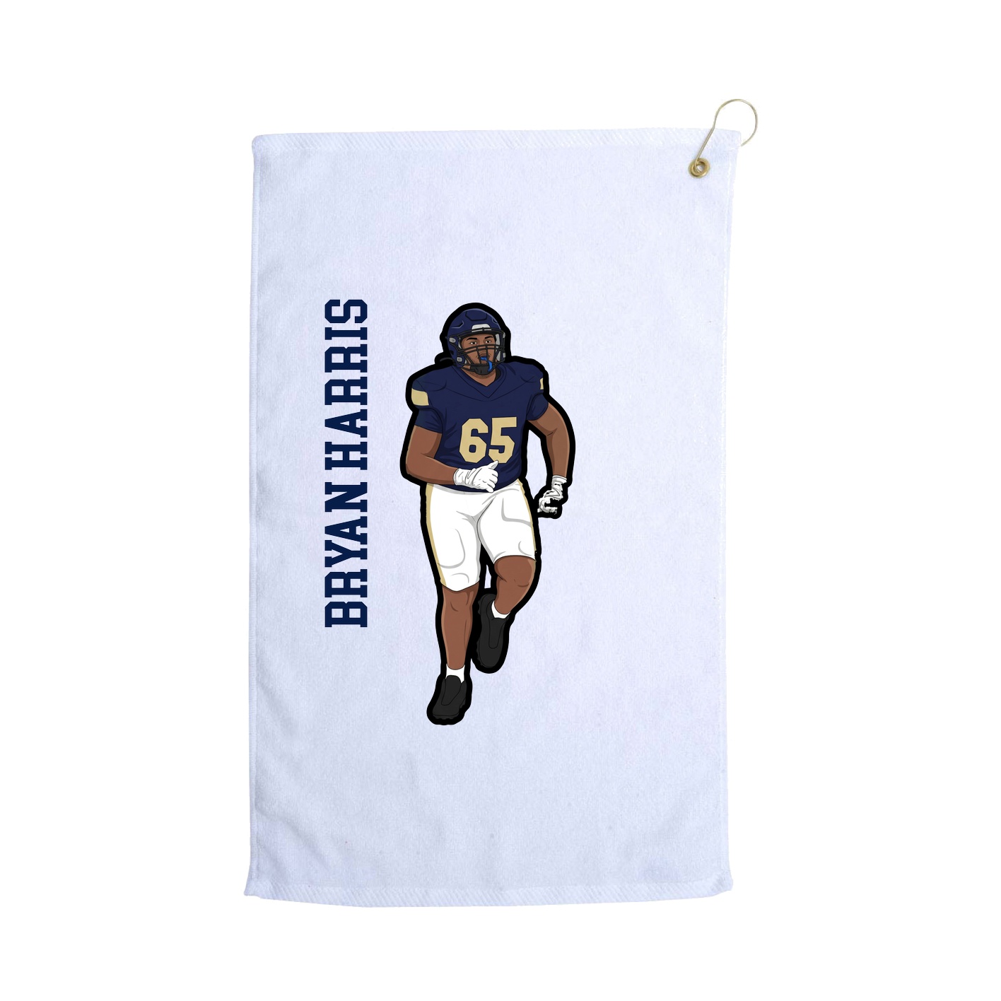 Golf Towel — Name Vertical in White