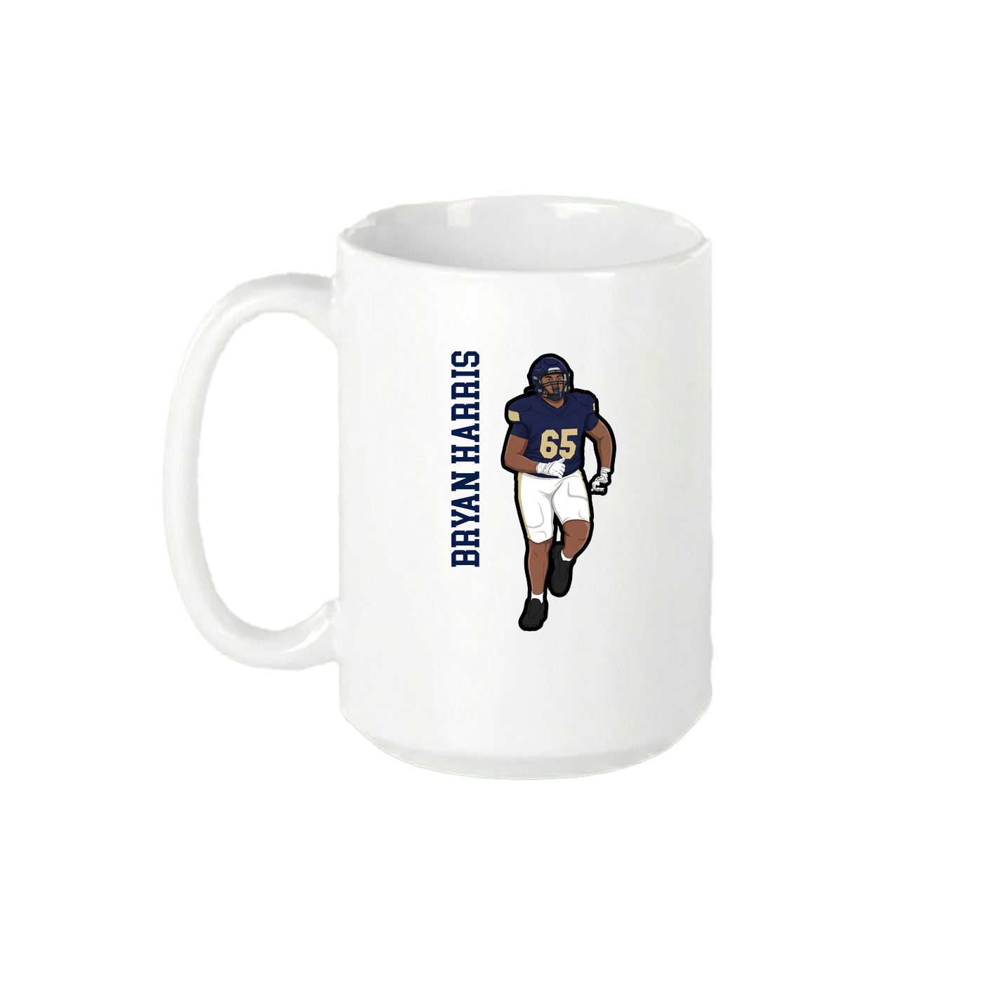 15oz Coffee Mug — Name Vertical in White