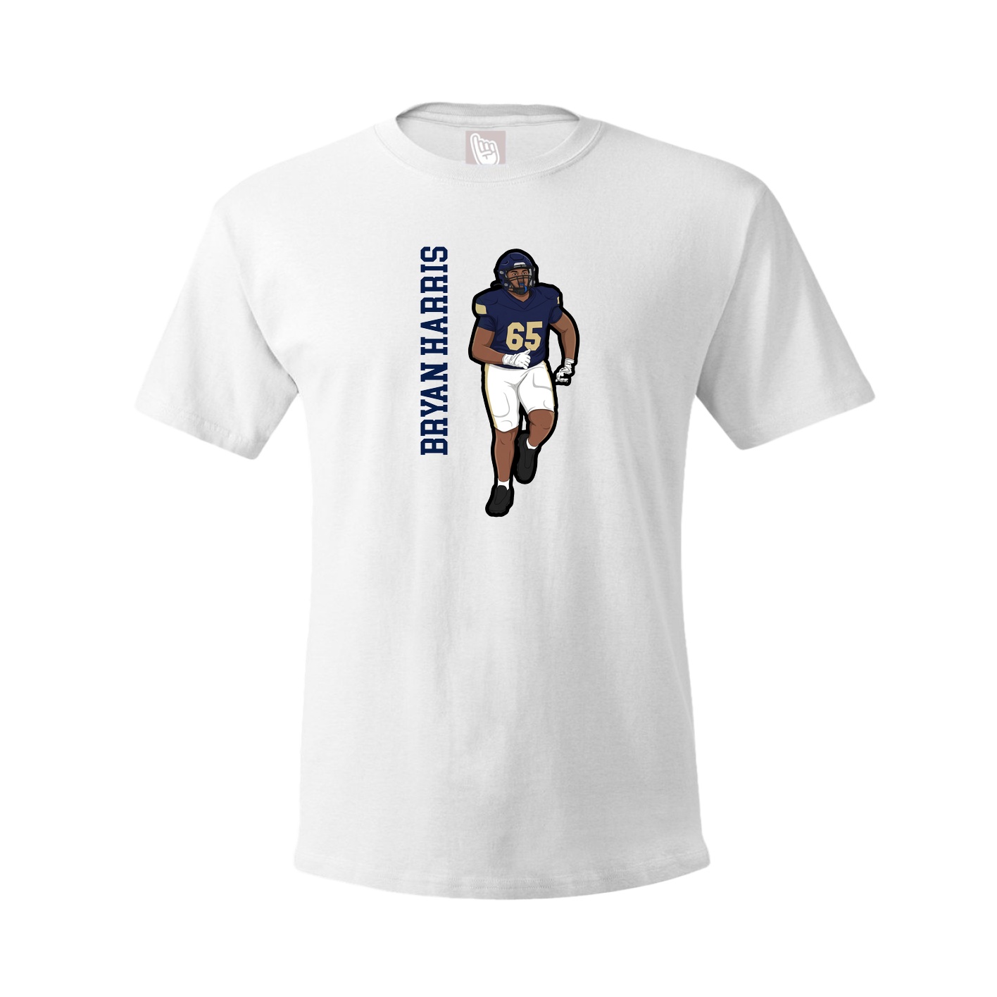 Tee — Name Vertical in White