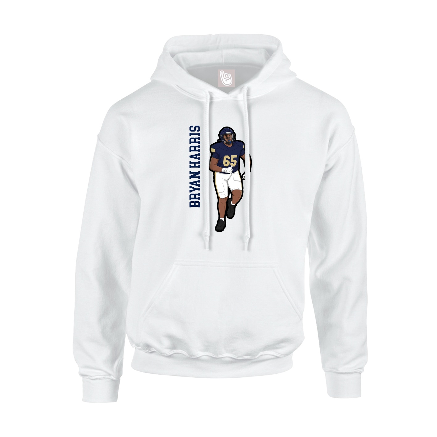 Youth Hoodie — Name Vertical in White