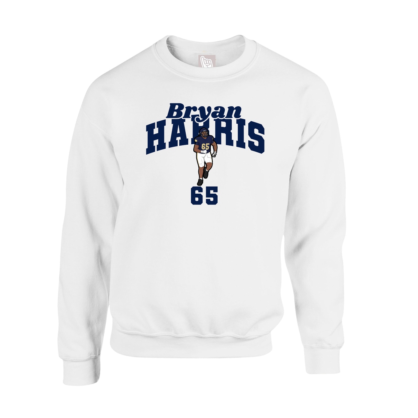 Fleece Crew — Signature Arch in White