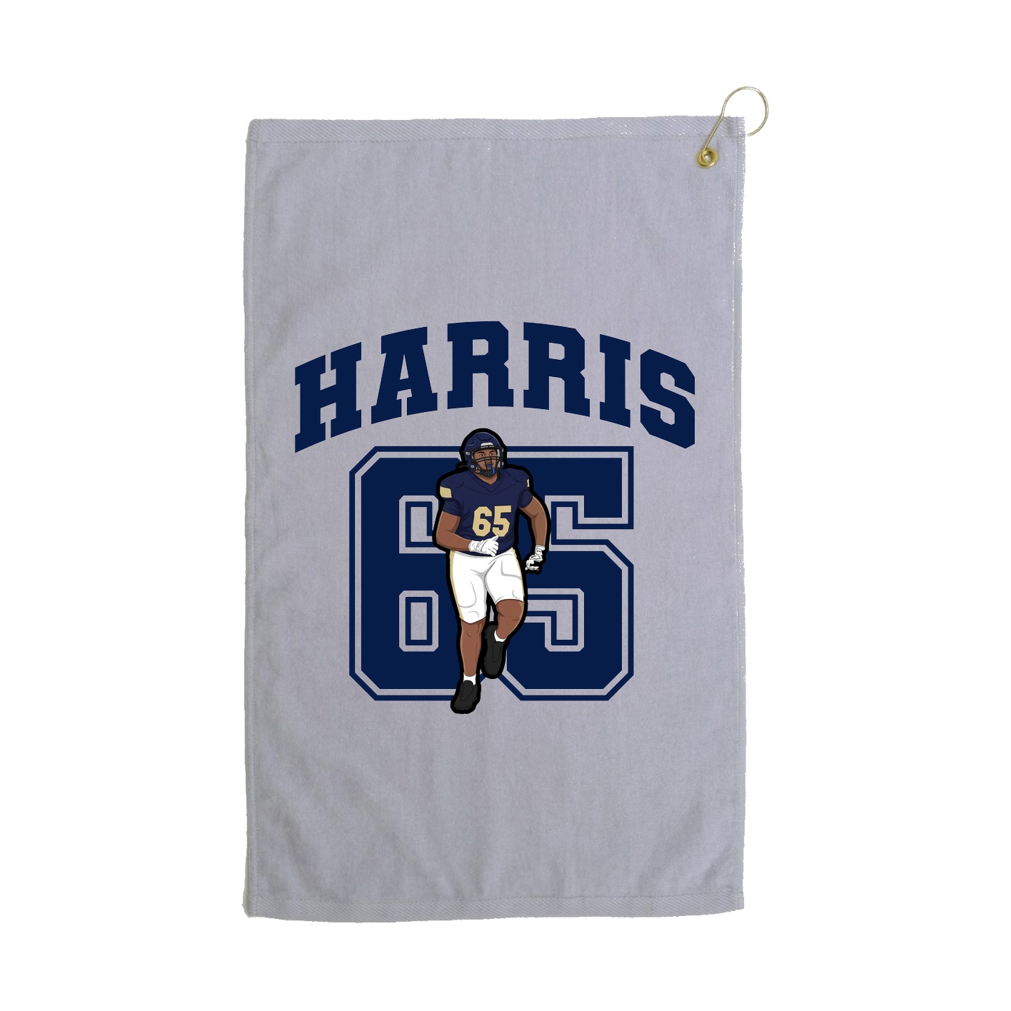 Golf Towel — Number in Grey