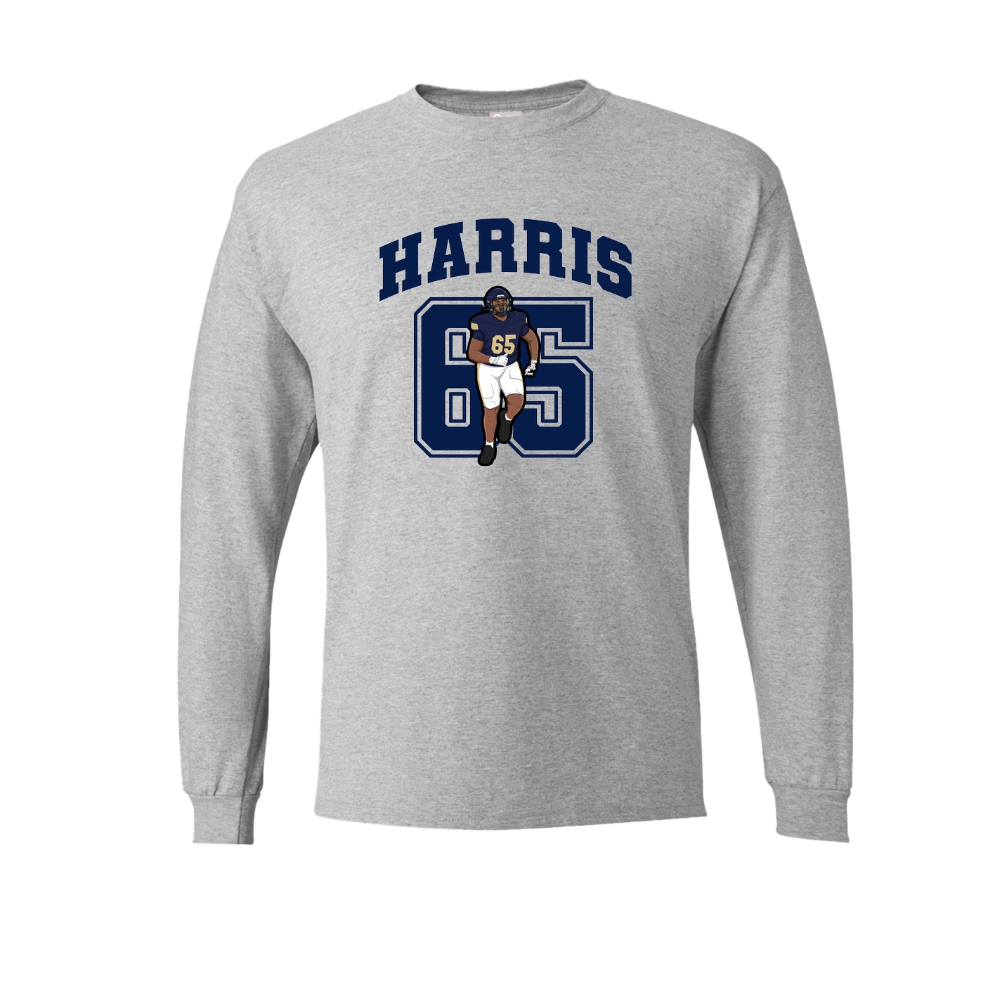 Long Sleeve Tee — Number in Grey
