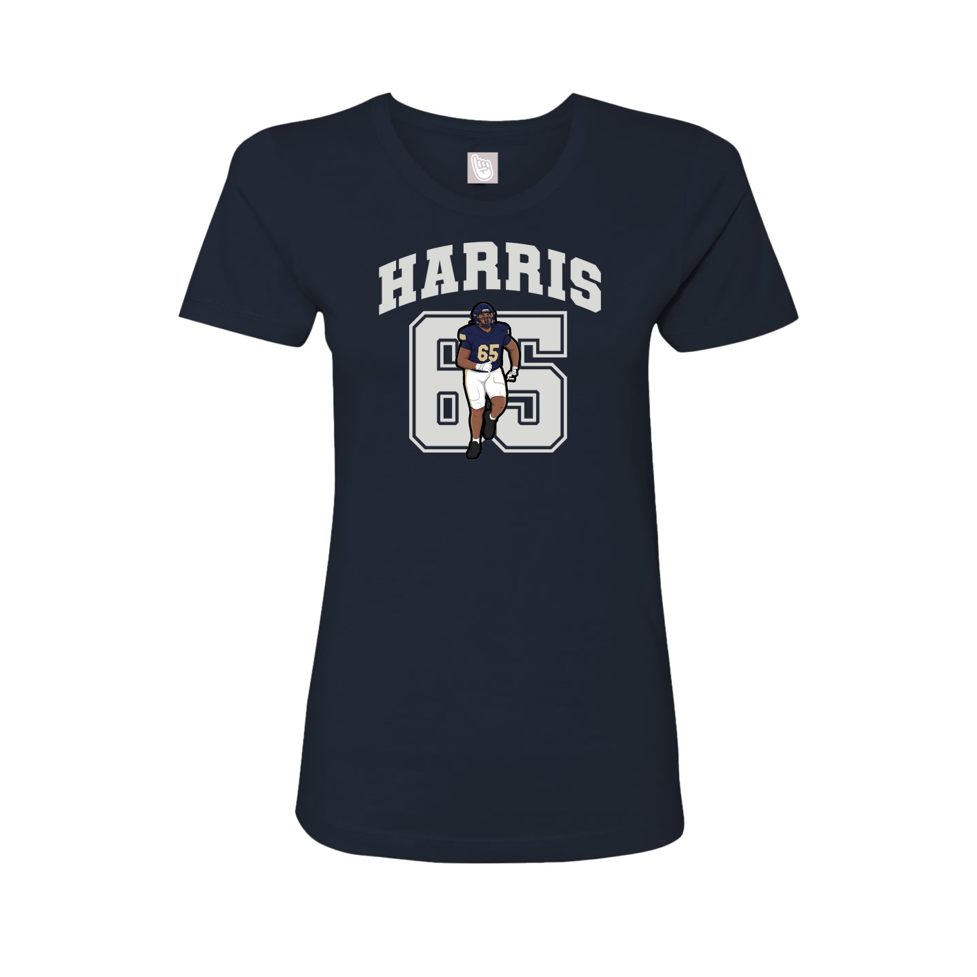 Fitted Women's Tee — Number in Navy