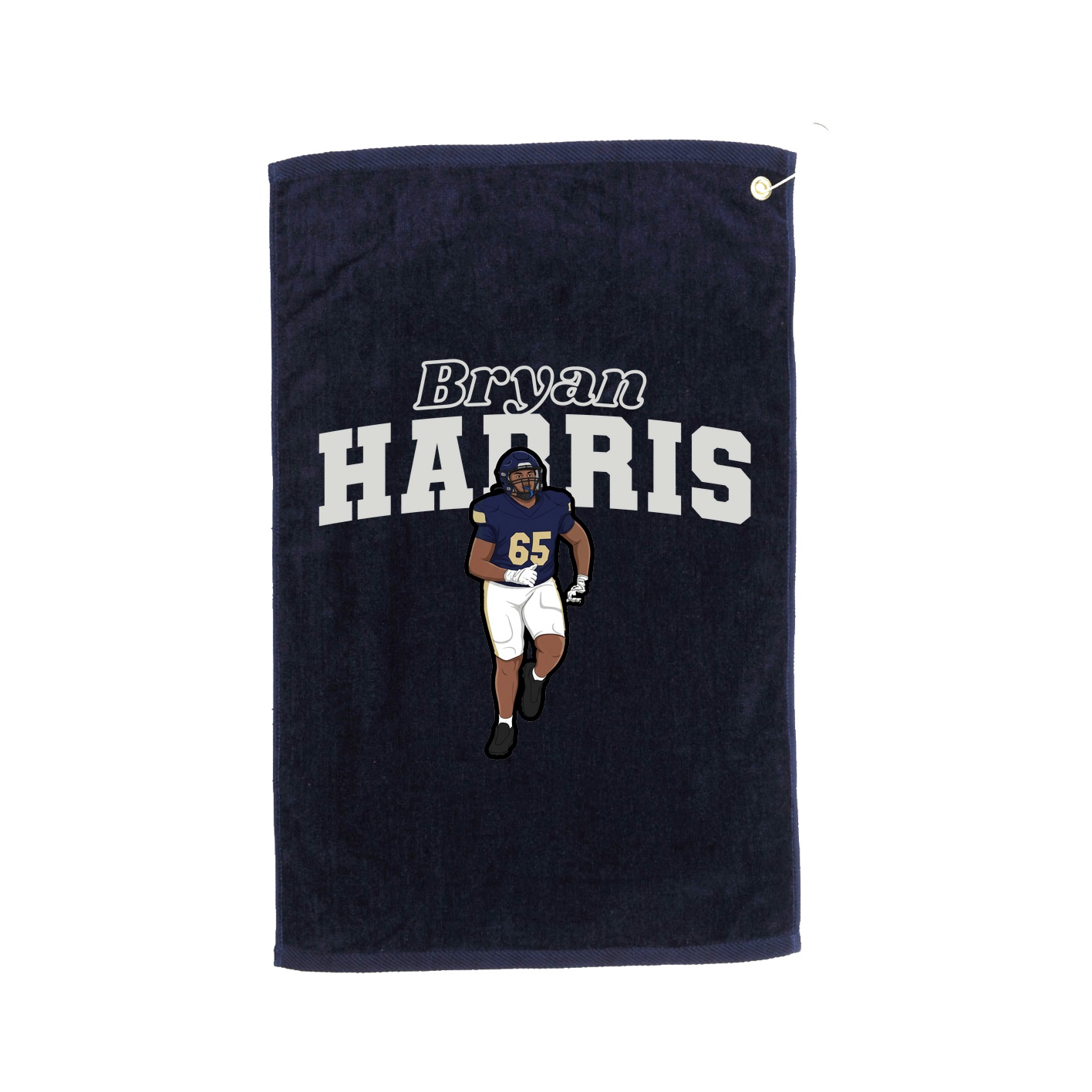 Golf Towel — Name Arch in Navy