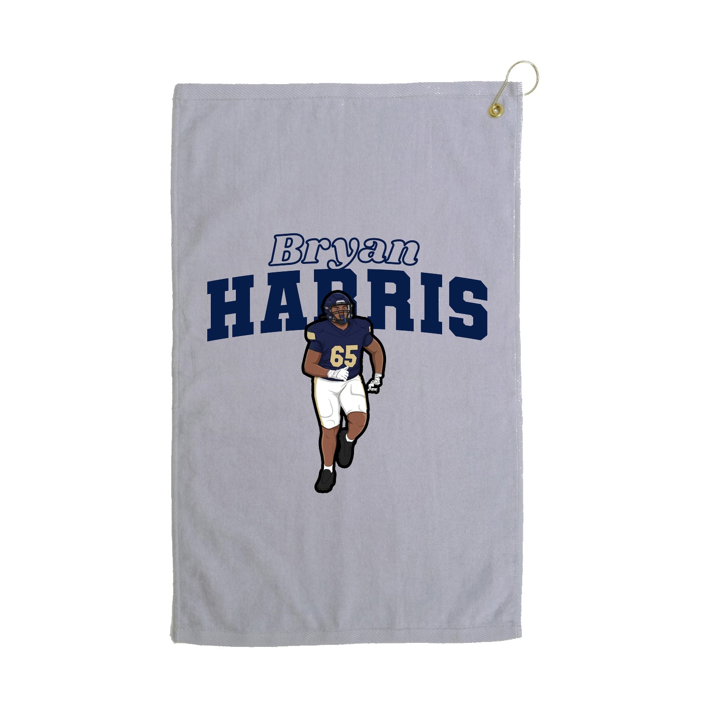 Golf Towel — Name Arch in Grey