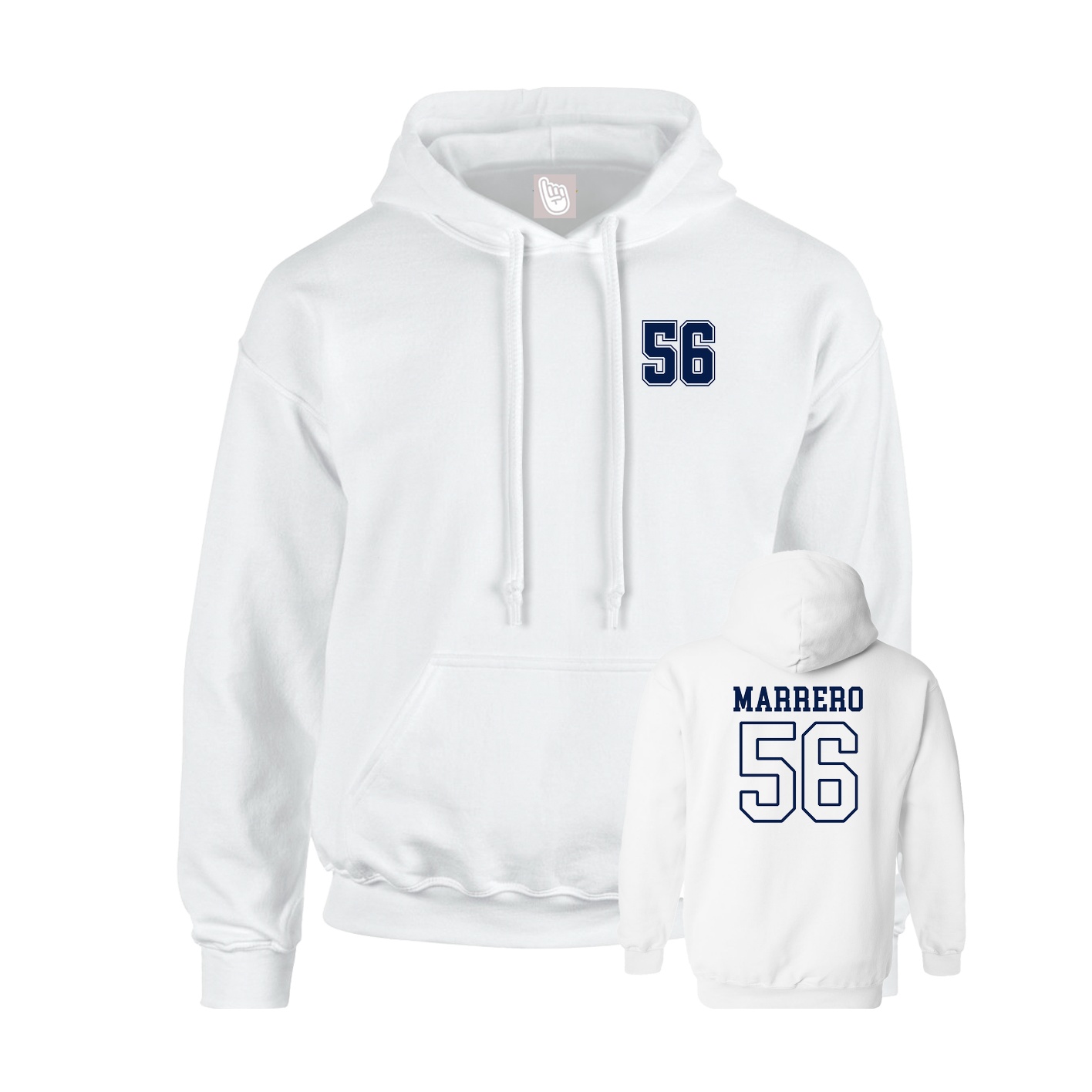 Hoodie — Chest Back in White