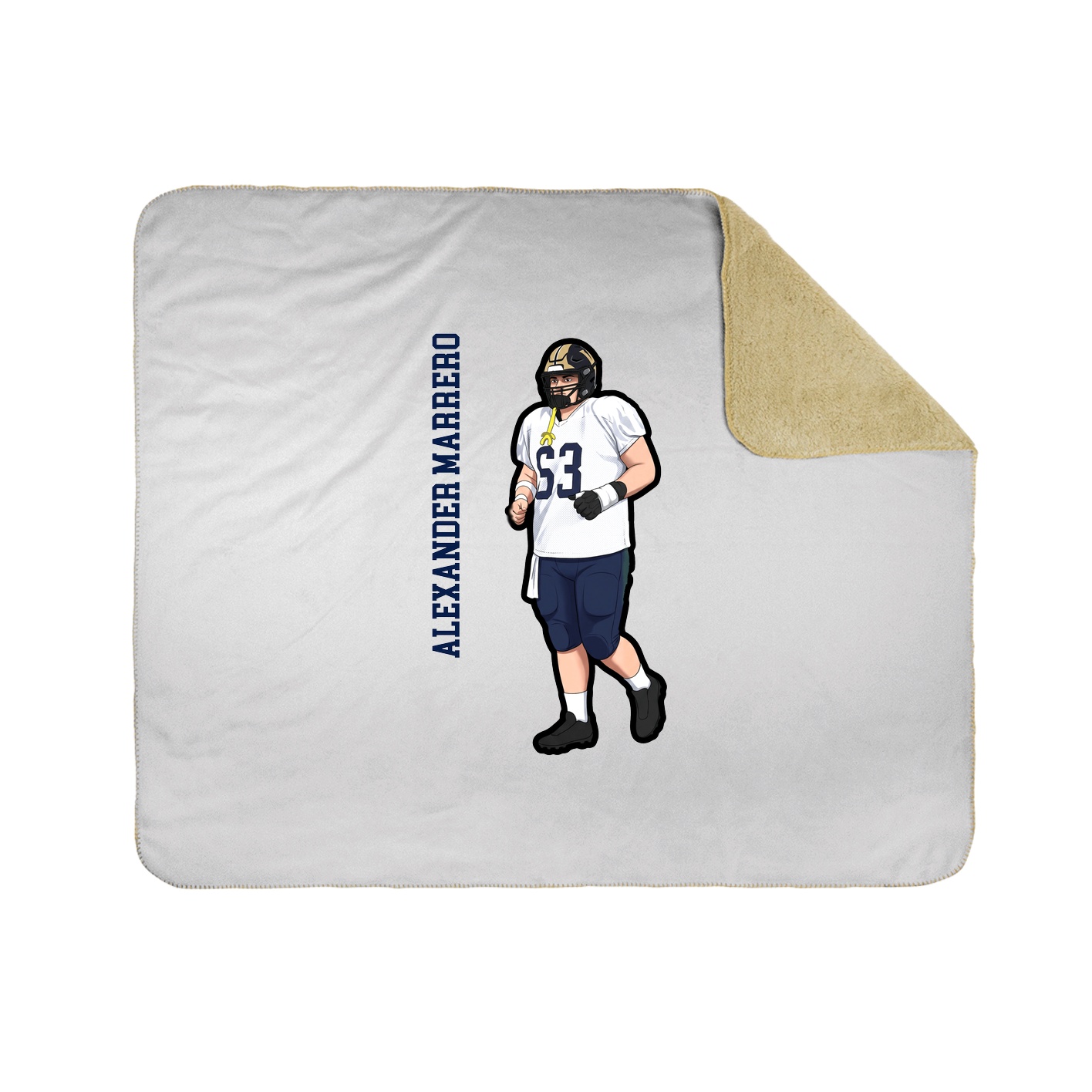 Throw Blanket — Name Vertical in White