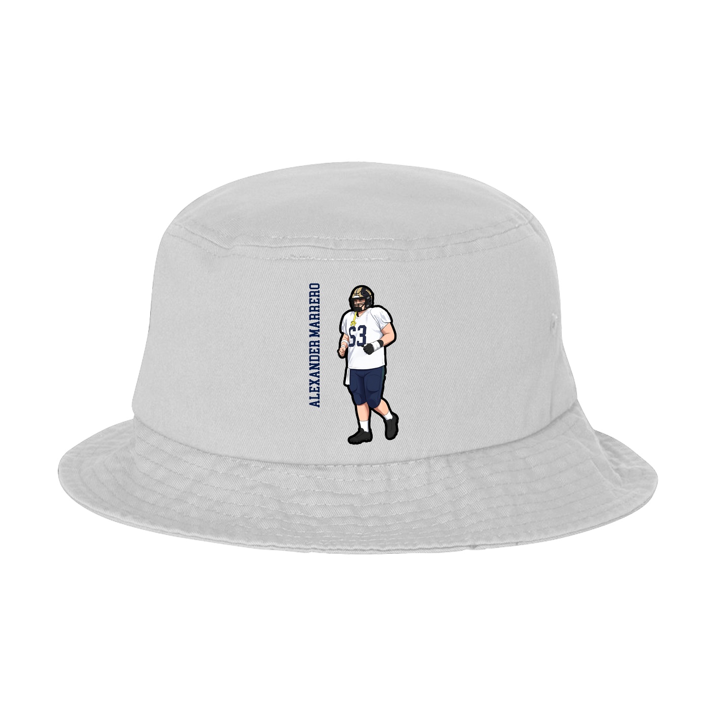 Bucket Cap — Name Vertical in White