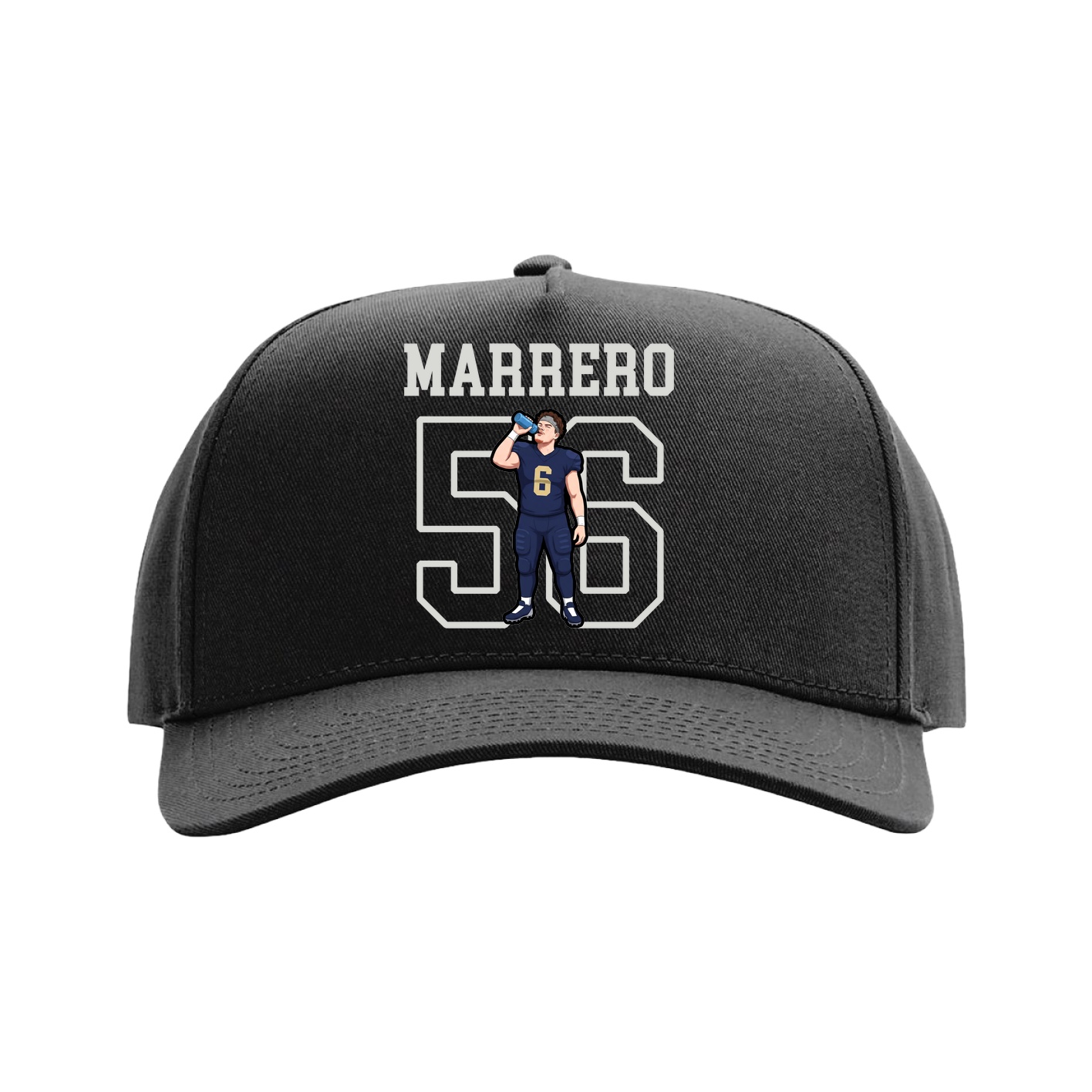 Full Fabric Five-Panel Champ Cap — Shirsey in Black