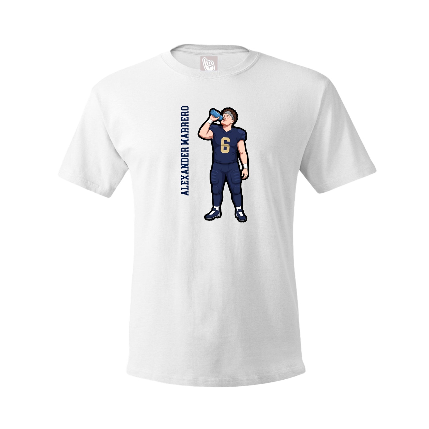 Tee — Name Vertical in White