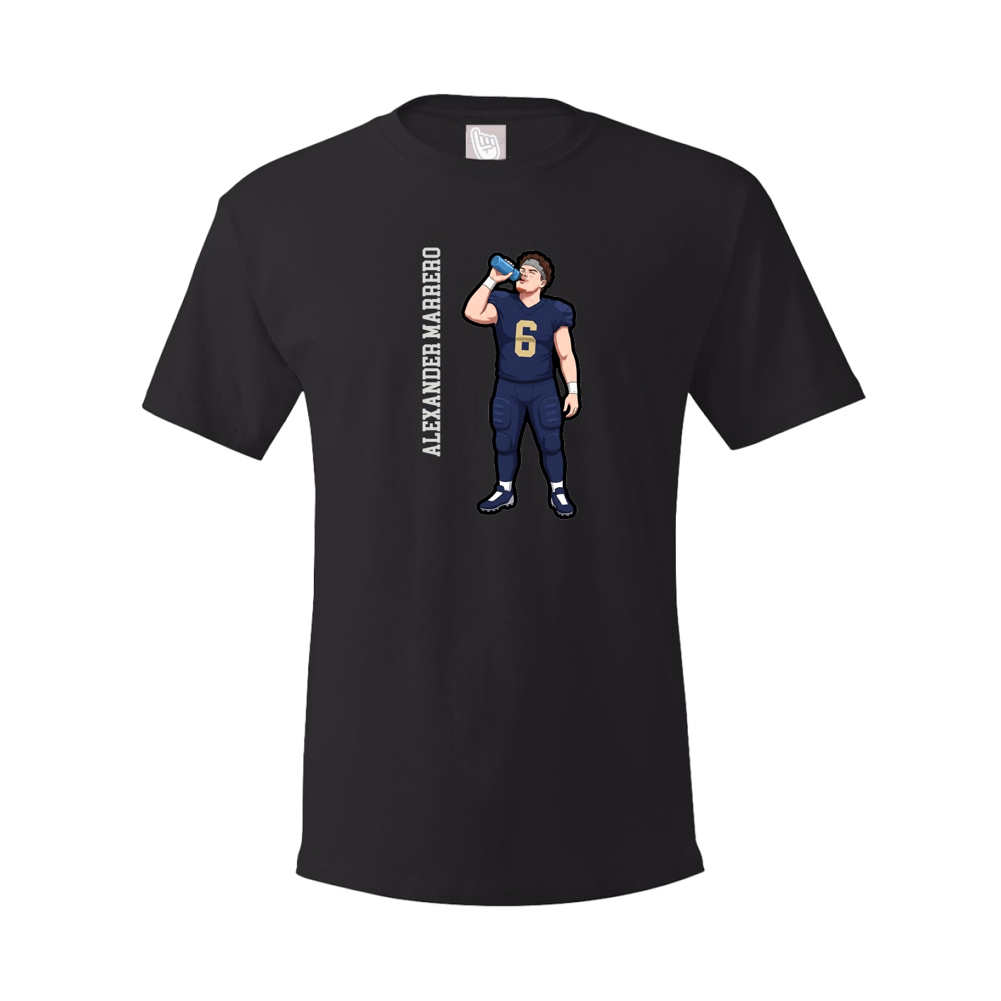 Youth Tee — Name Vertical in Black
