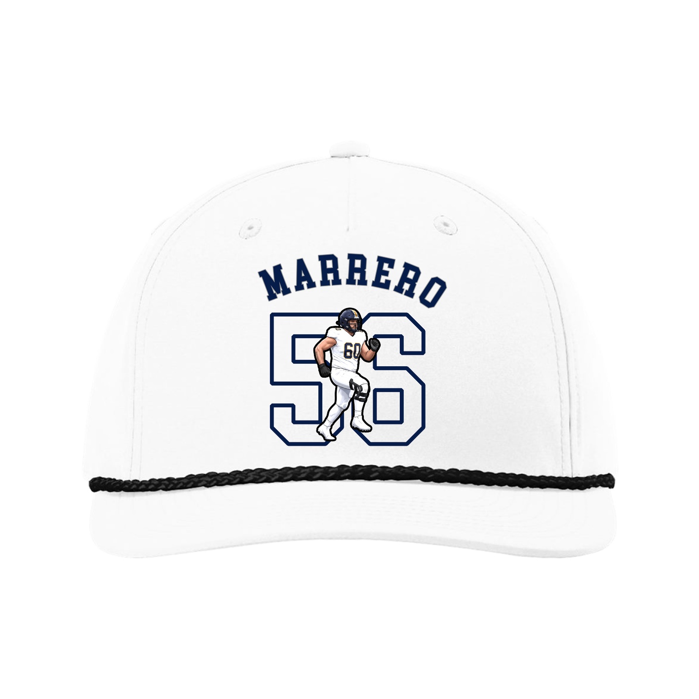 Five-Panel Classic Rope Cap — Shirsey Arch in White