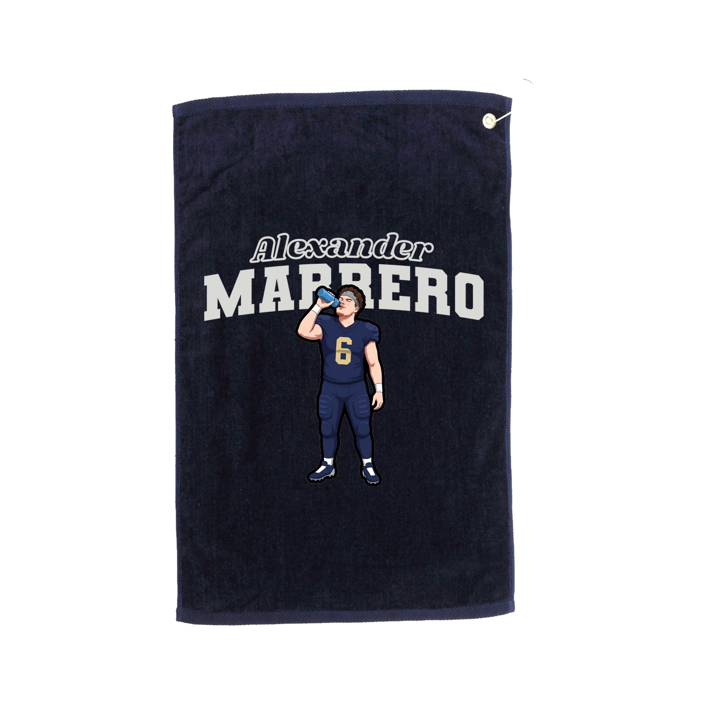 Golf Towel — Name Arch in Navy