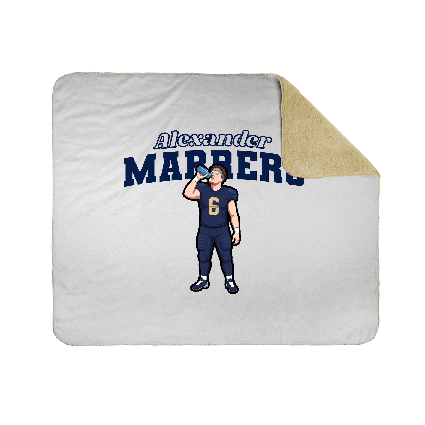 Throw Blanket — Name Arch in White