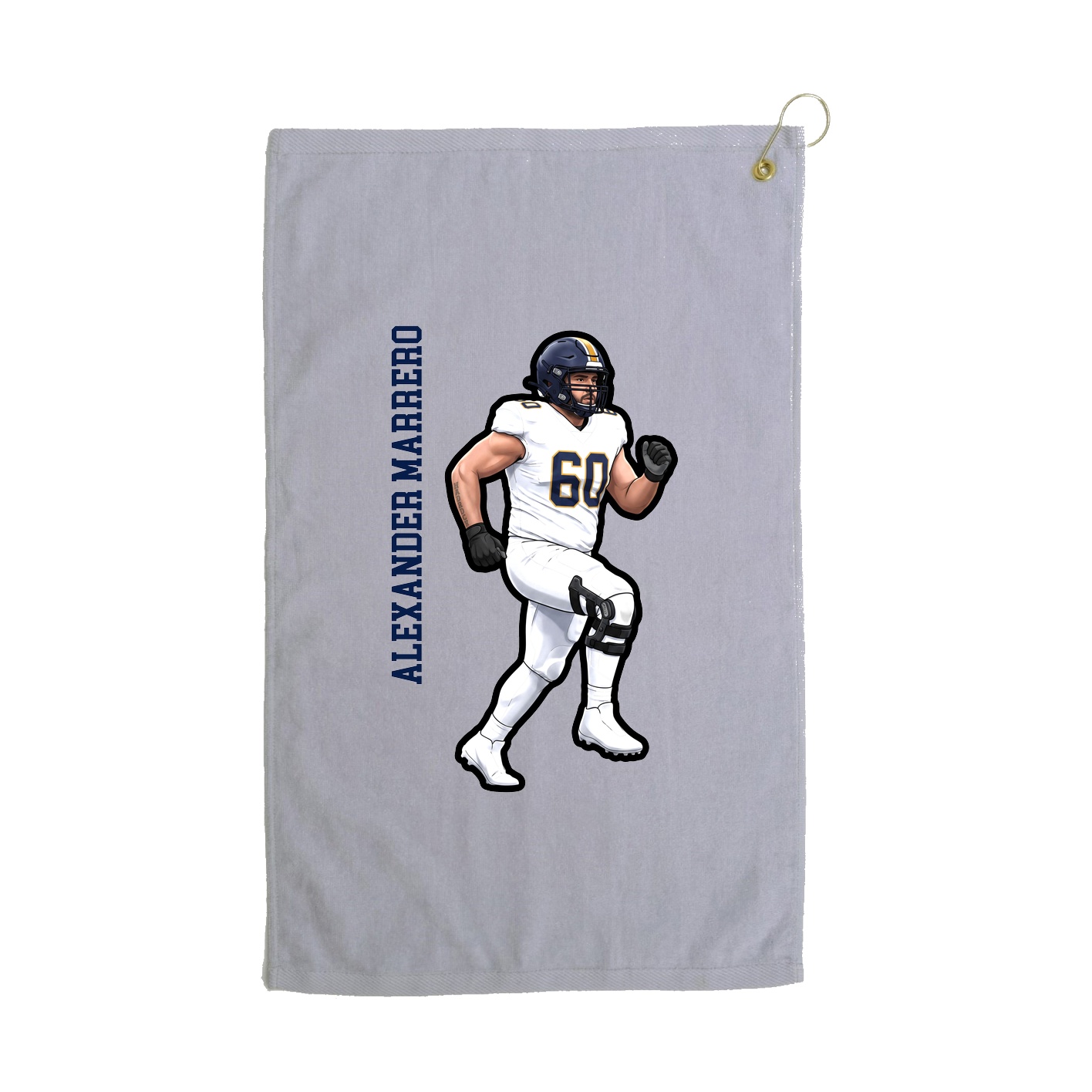 Golf Towel — Name Vertical in Grey