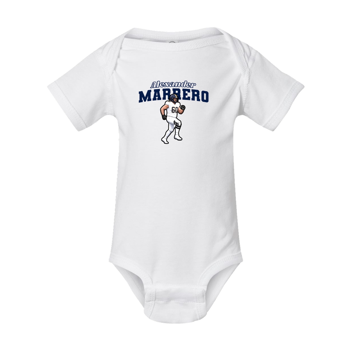 Baby Onesie — Name Arch in White