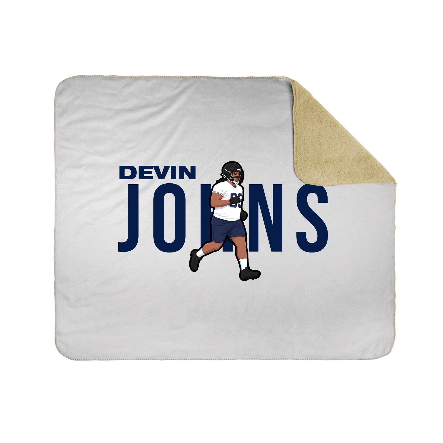 Throw Blanket — Player Name in White