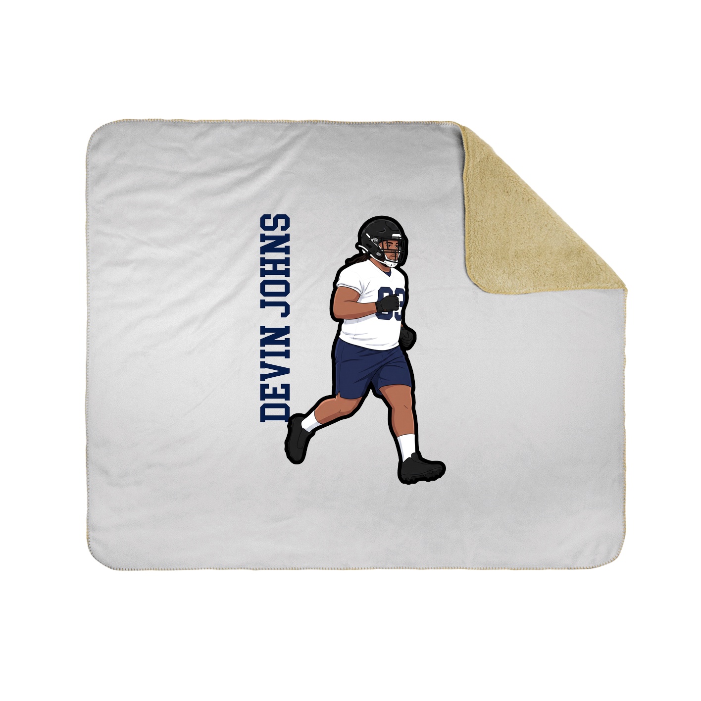 Throw Blanket — Name Vertical in White