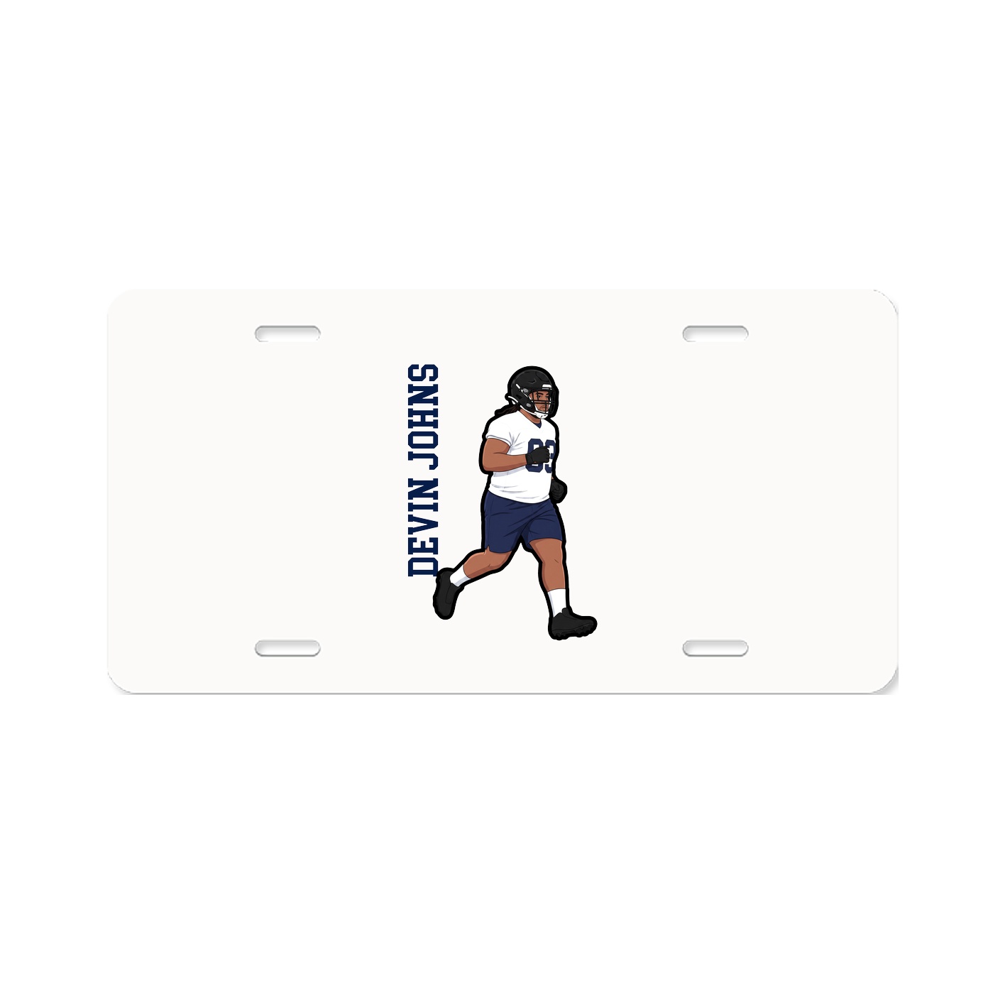 License Plate — Name Vertical in Classic