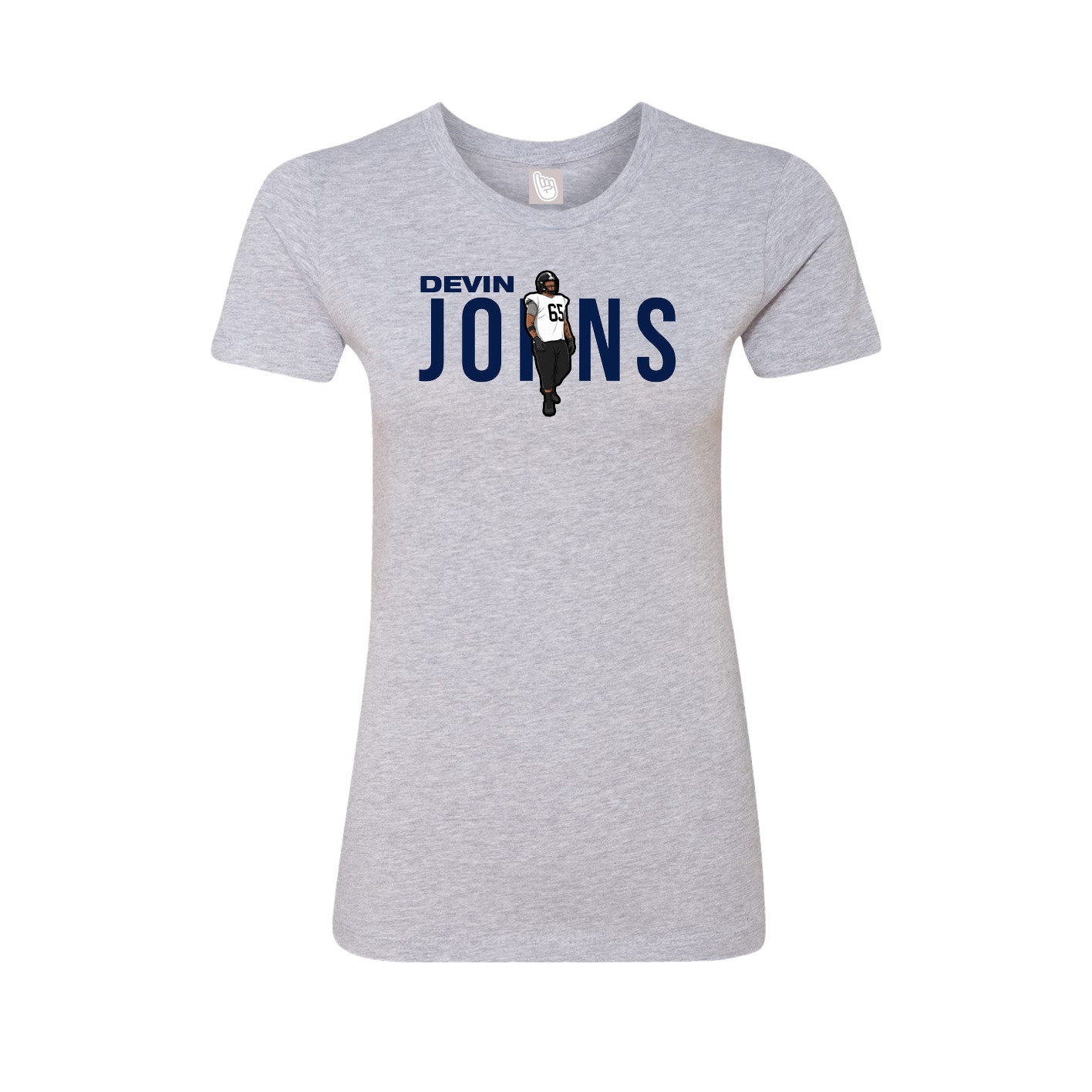 Fitted Women's Tee — Player Name in Grey