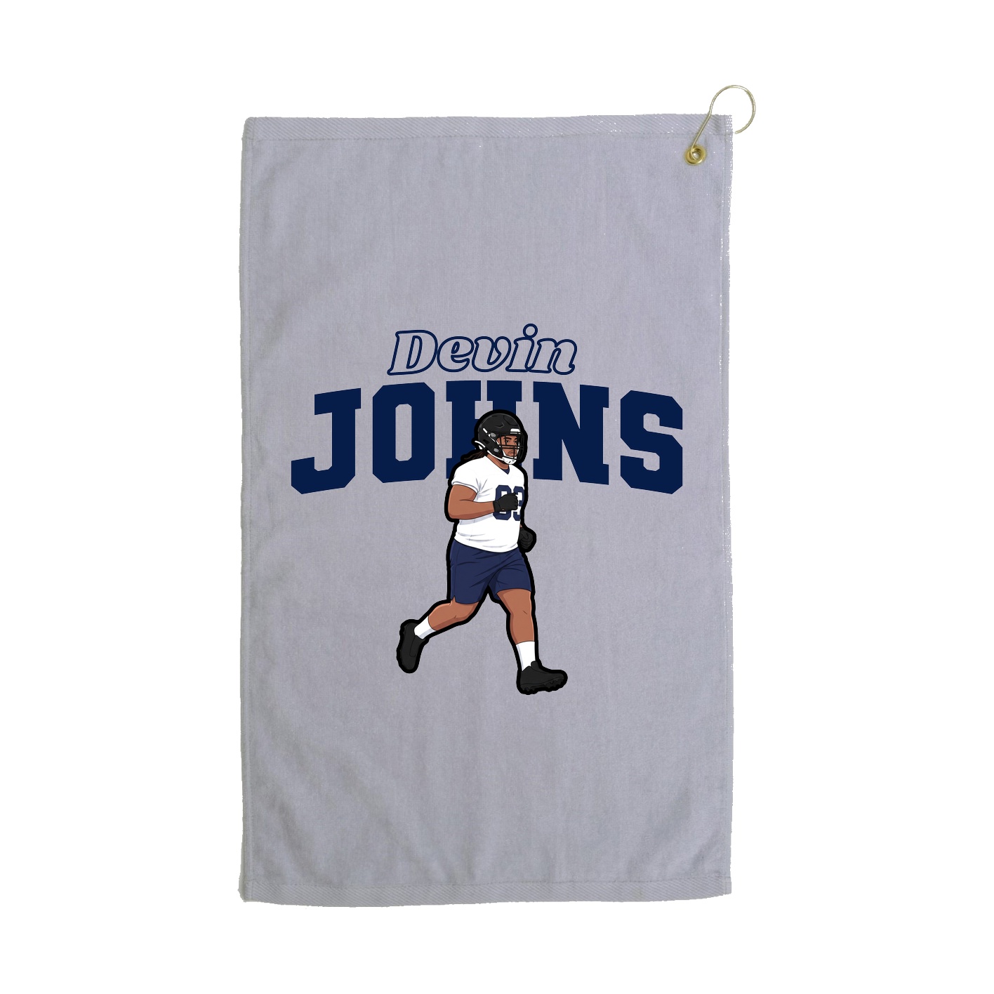Golf Towel — Name Arch in Grey