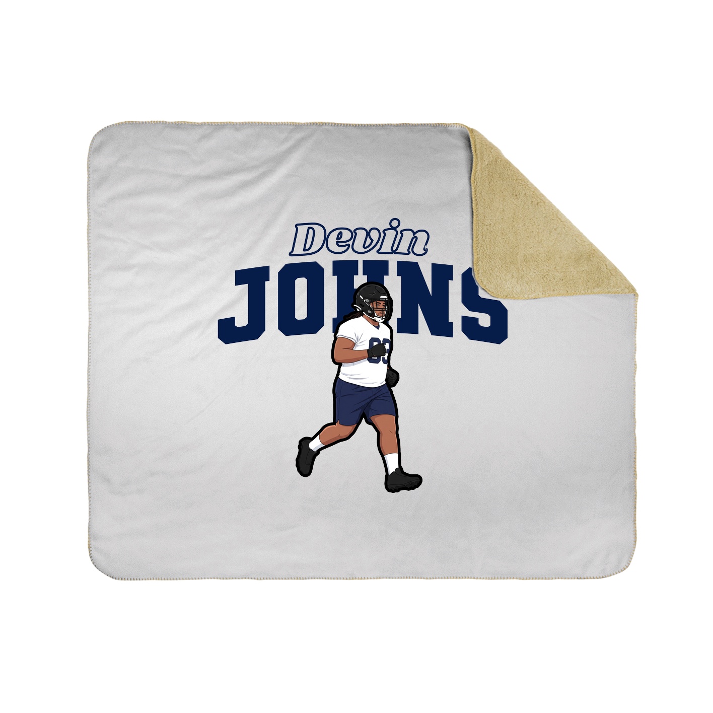 Throw Blanket — Name Arch in White