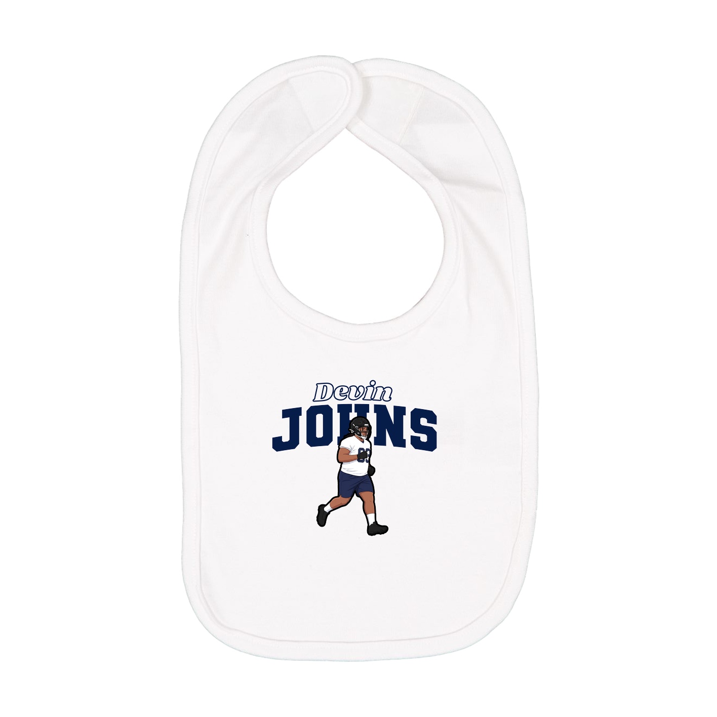 Infant Bib — Name Arch in White