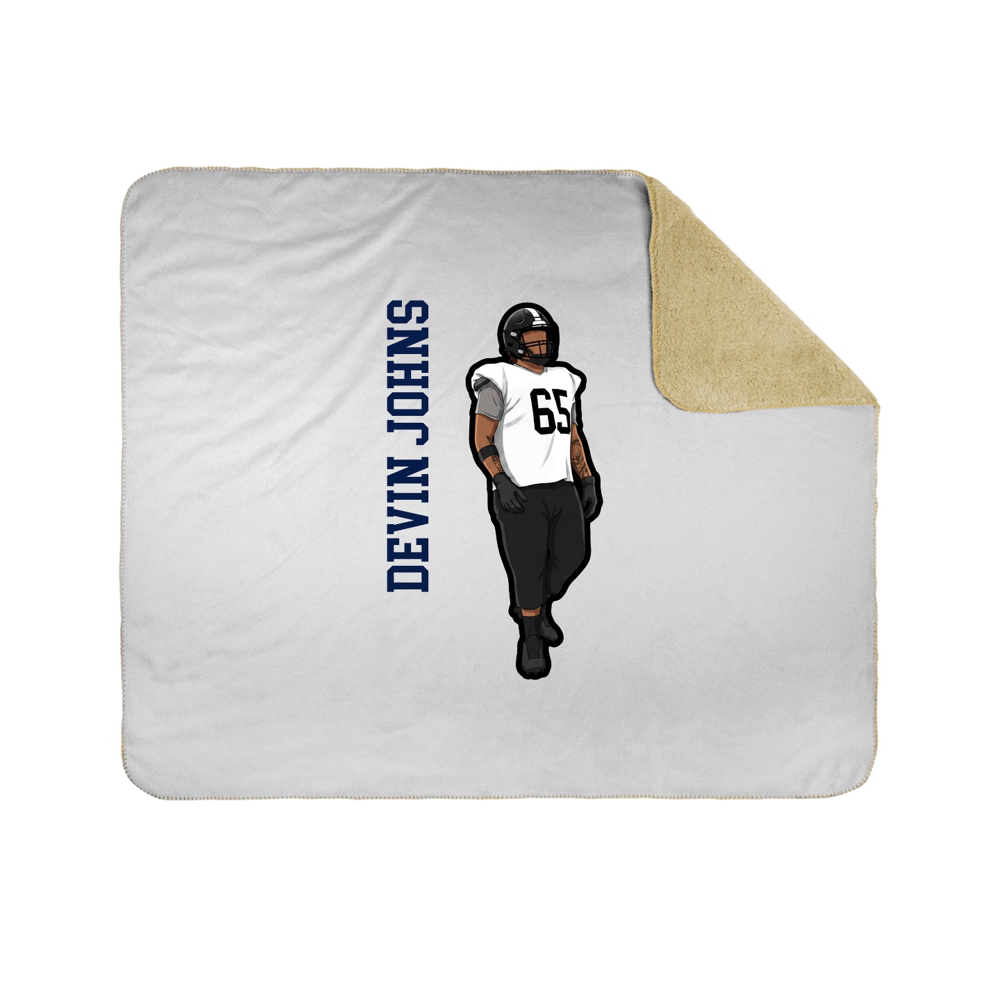 Throw Blanket — Name Vertical in White