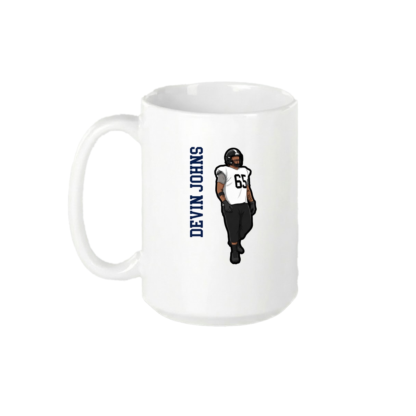 15oz Coffee Mug — Name Vertical in White