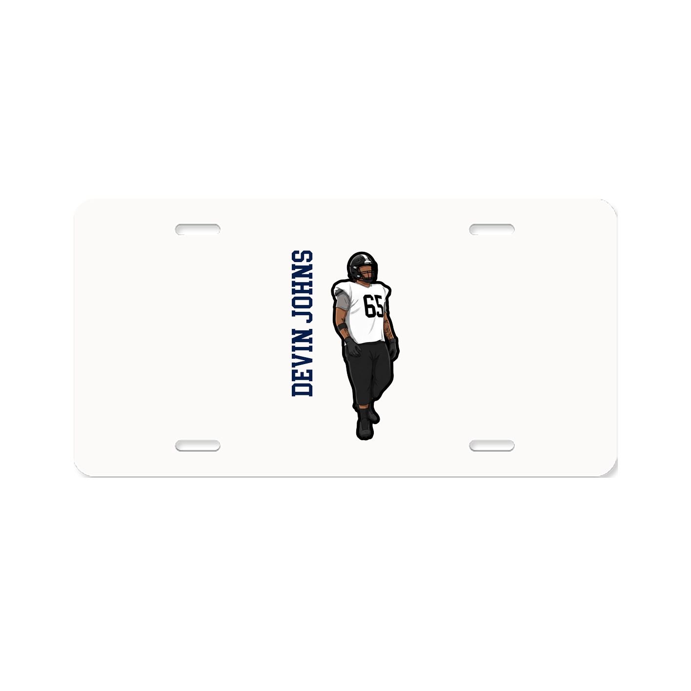 License Plate — Name Vertical in Classic