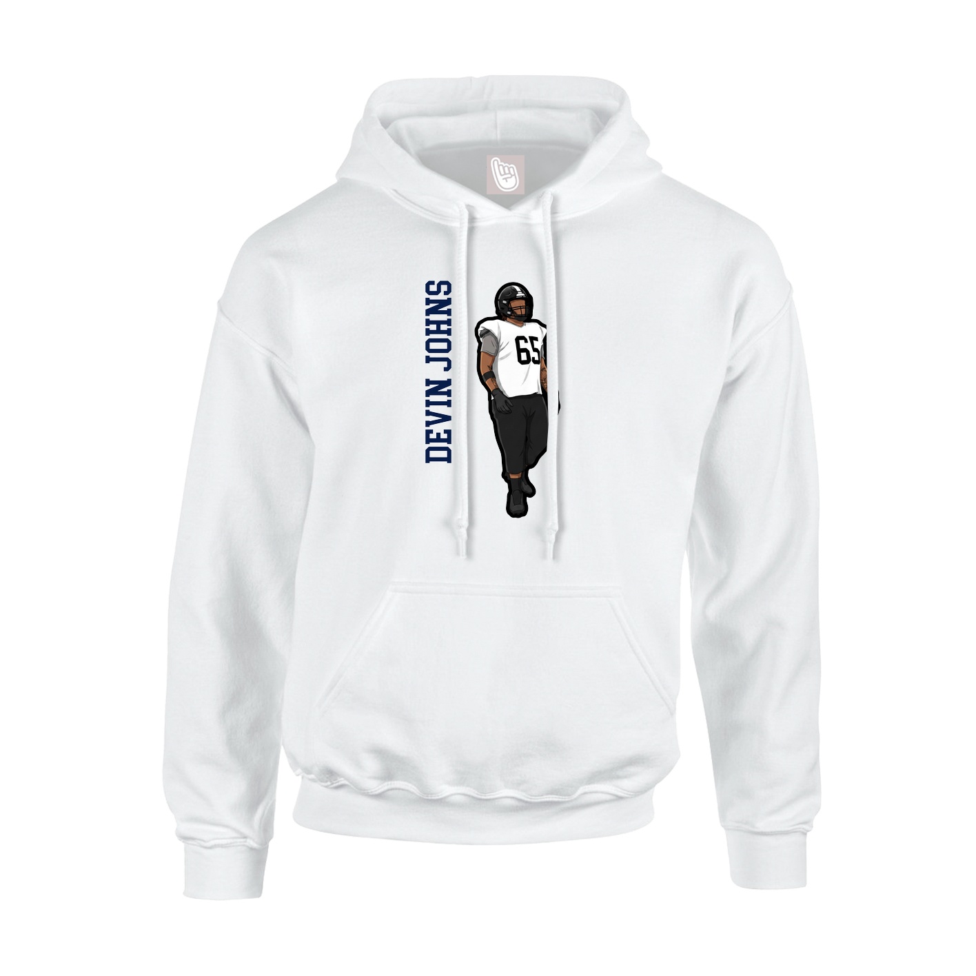 Hoodie — Name Vertical in White