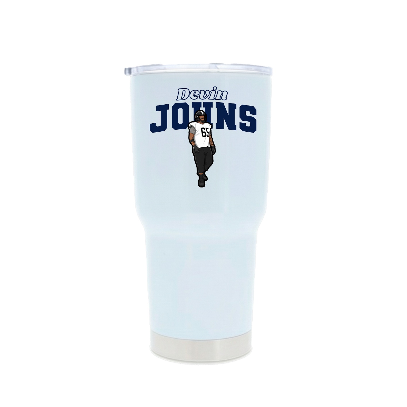 30oz Stainless Steel Tumbler — Name Arch in White