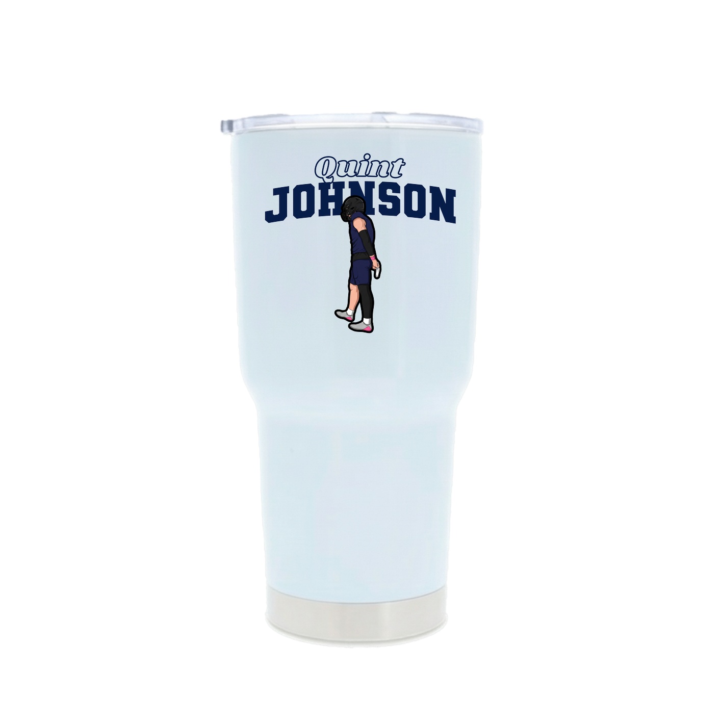 30oz Stainless Steel Tumbler — Name Arch in White