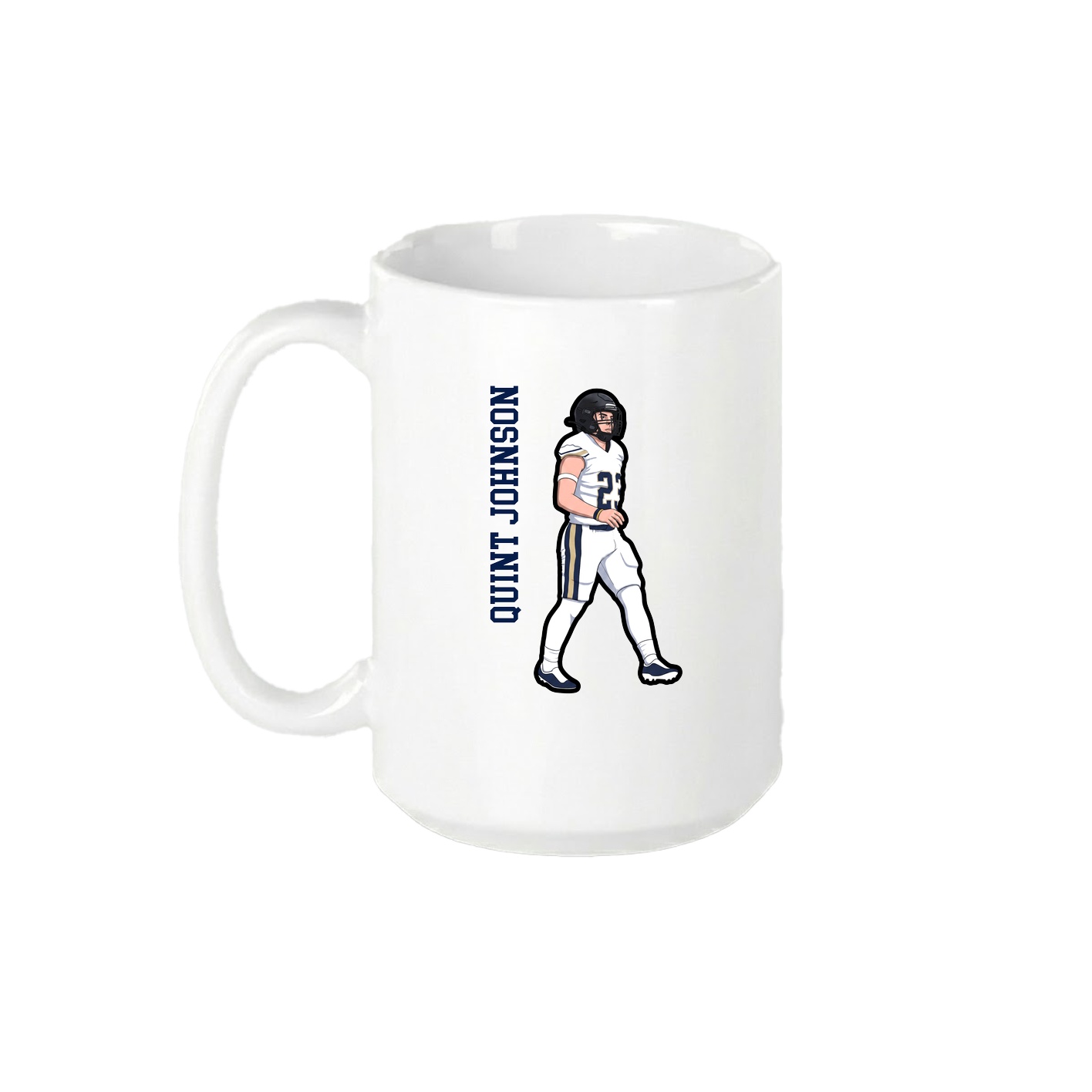 15oz Coffee Mug — Name Vertical in White