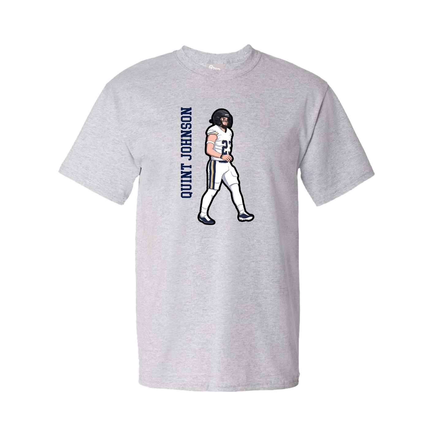 Tee — Name Vertical in Grey
