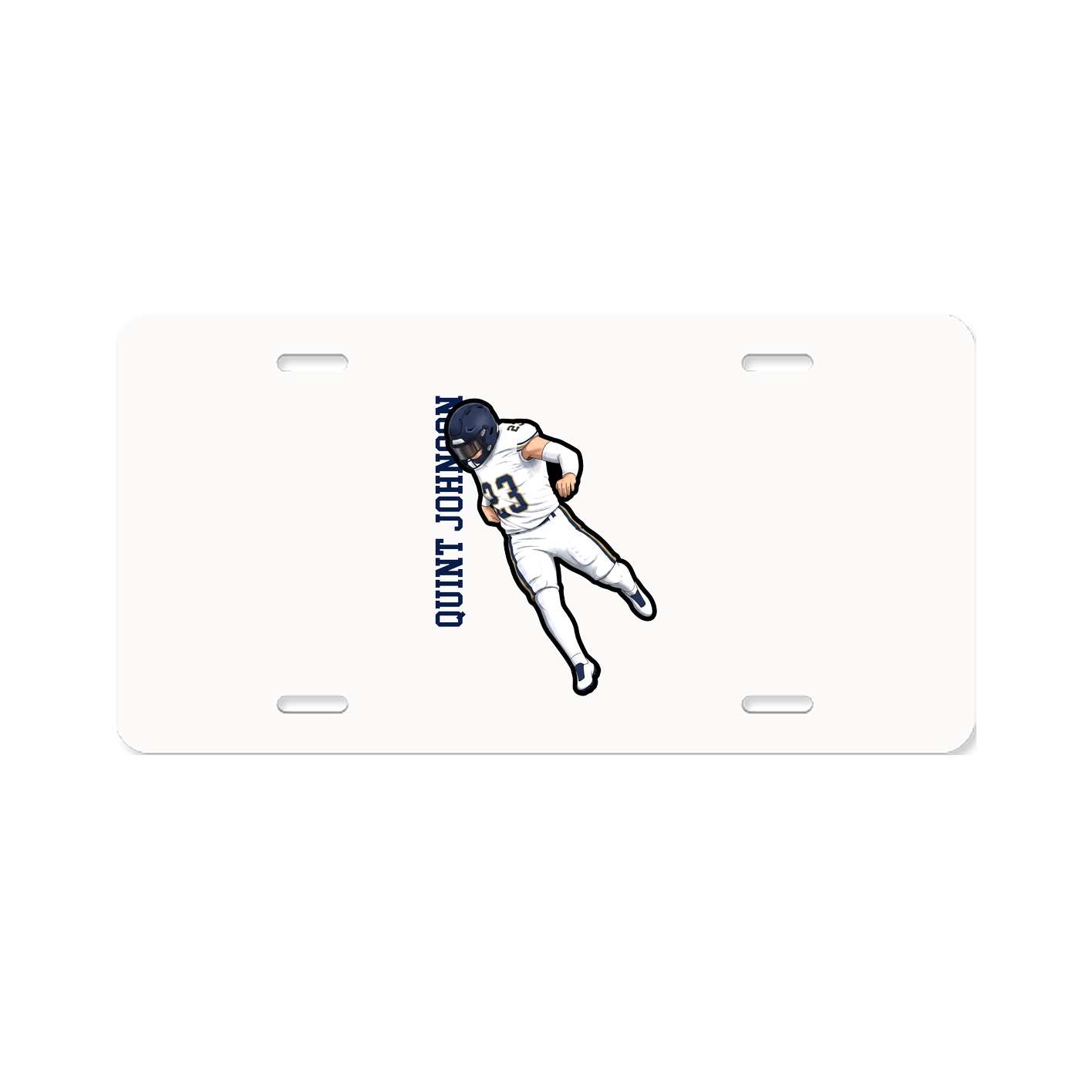 License Plate — Name Vertical in Classic