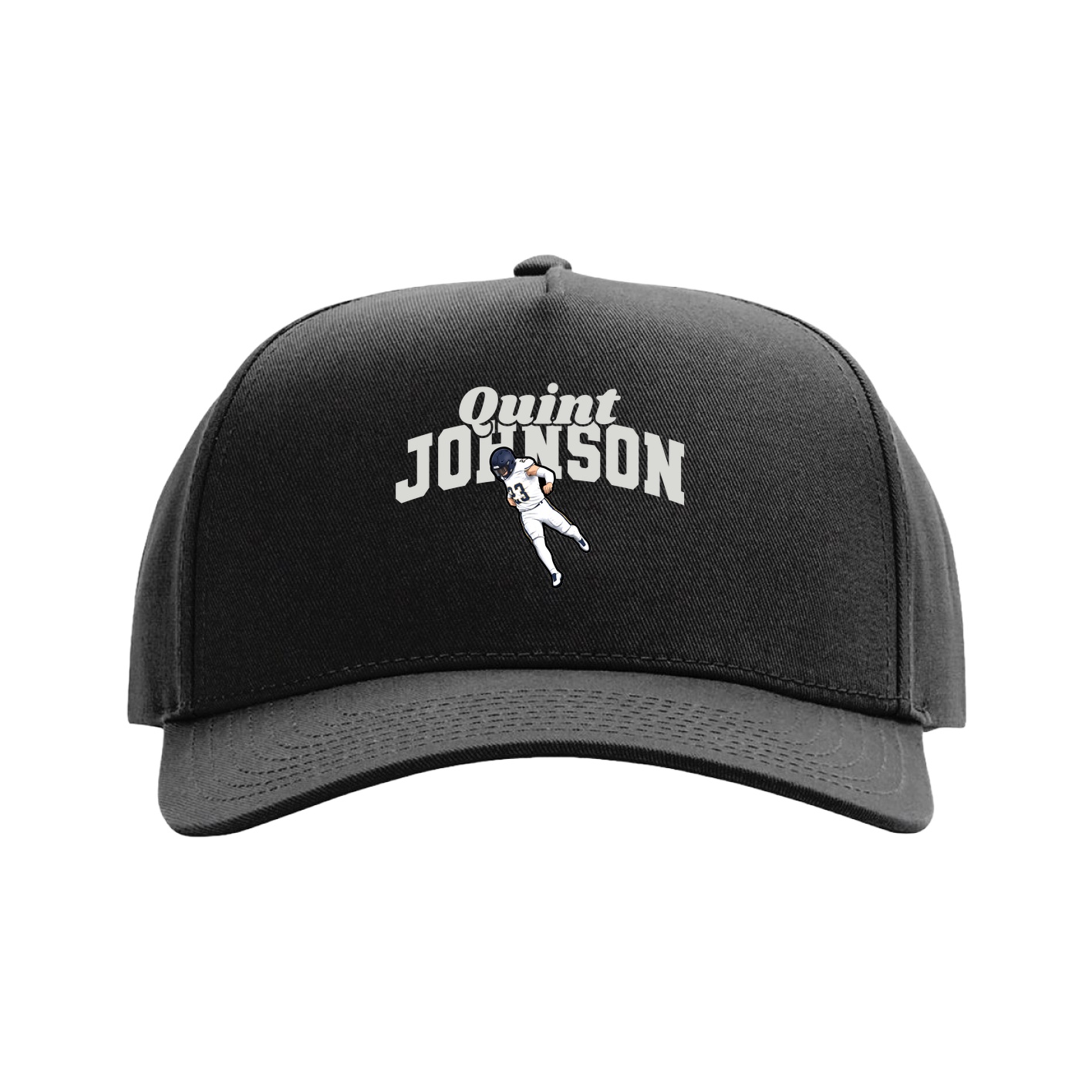Full Fabric Five-Panel Champ Cap — Signature Arch in Black