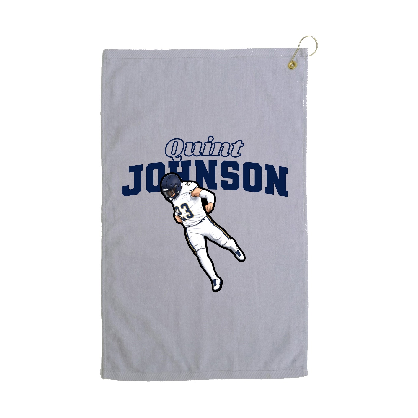 Golf Towel — Name Arch in Grey