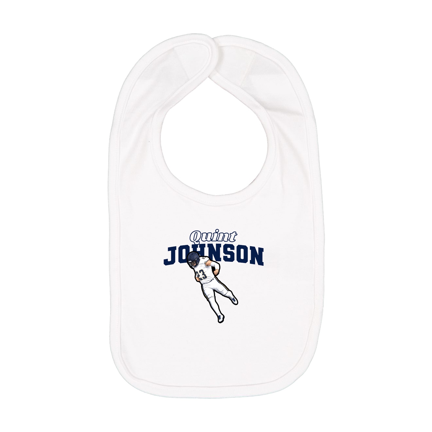 Infant Bib — Name Arch in White