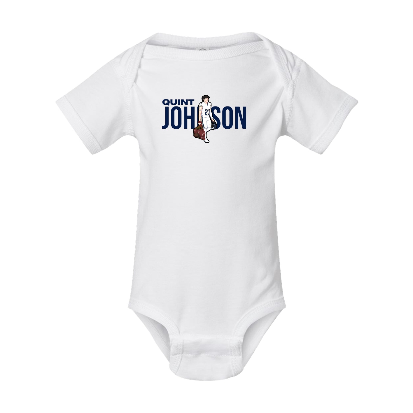 Baby Onesie — Player Name in White