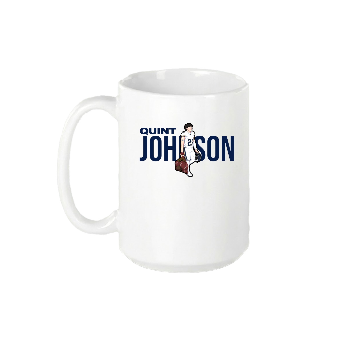 15oz Coffee Mug — Player Name in White