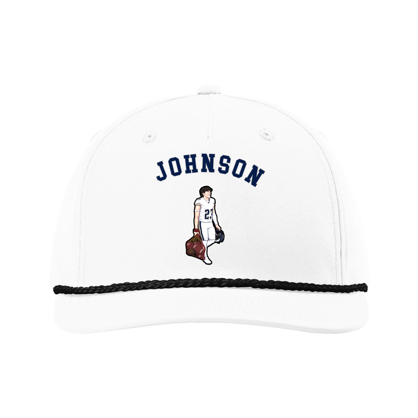 Five-Panel Classic Rope Cap — Shirsey Arch in White