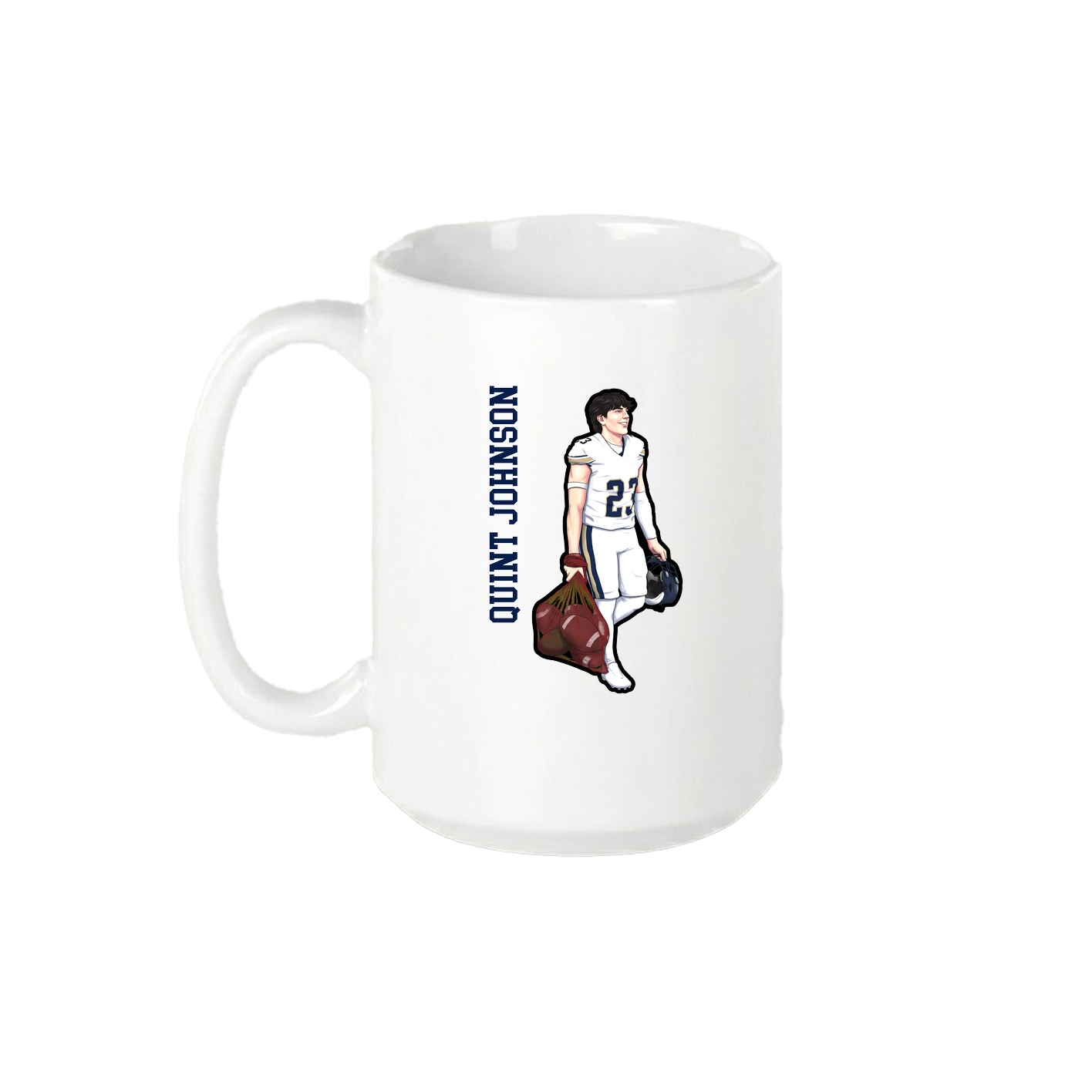 15oz Coffee Mug — Name Vertical in White